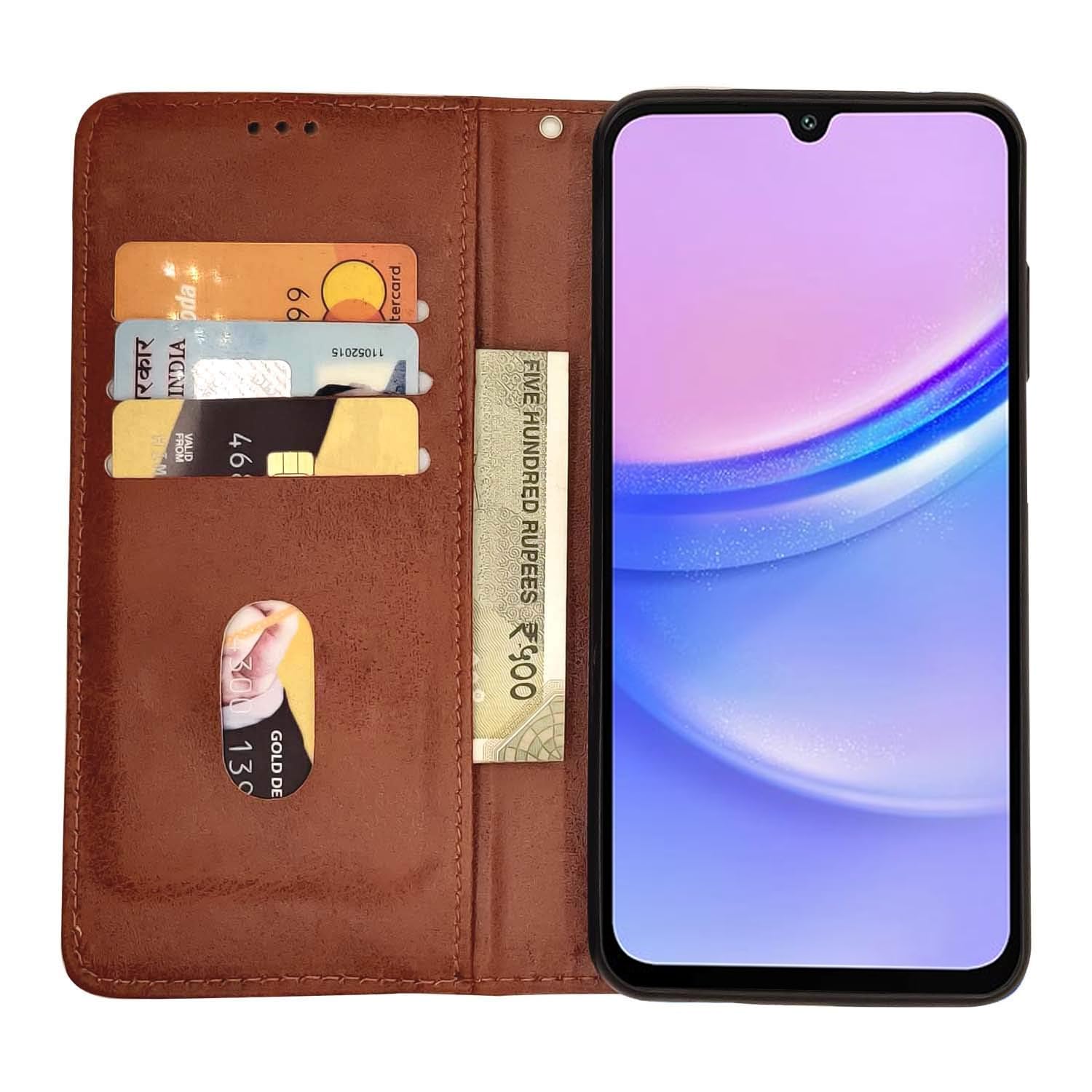 Brown wallet flip cover for Samsung F15/M15/M15 Prime 5G – Pikkme – photo 3