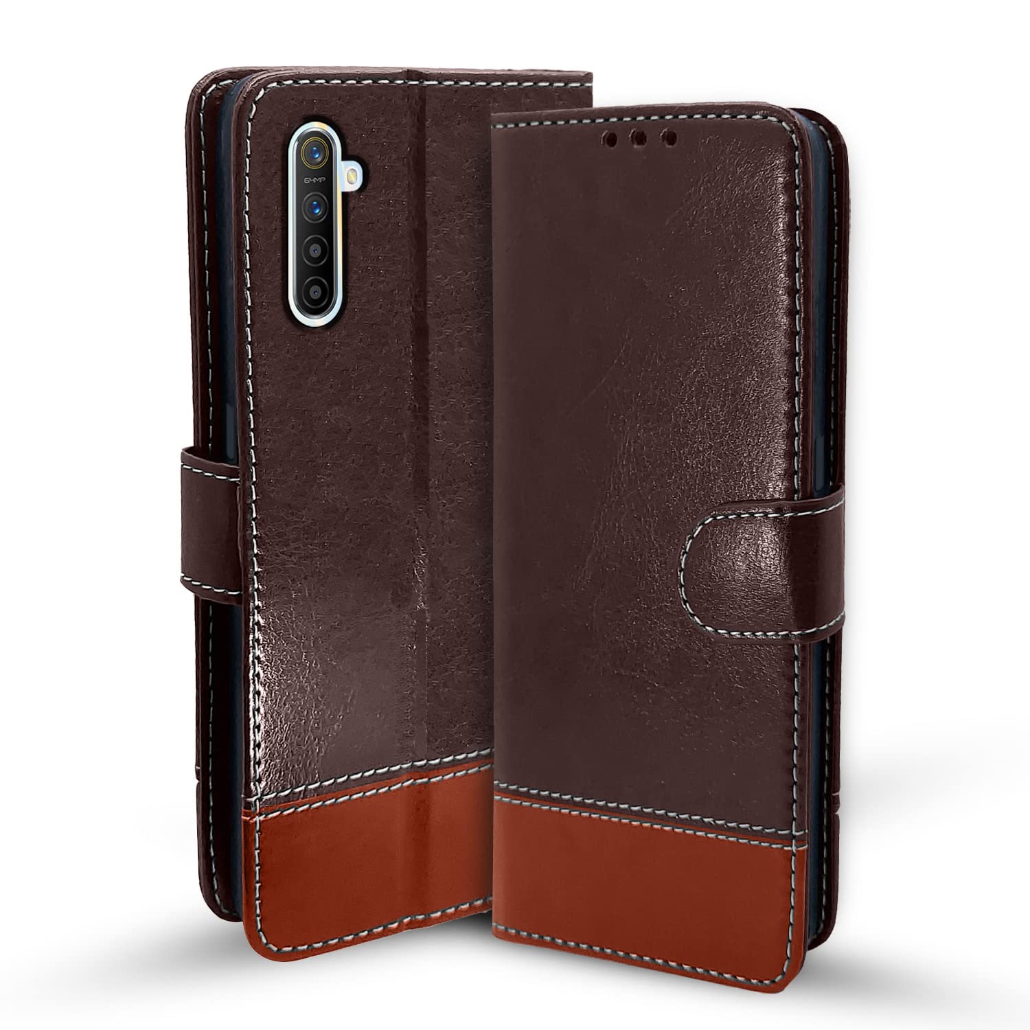 Pikkme coffee & brown flip case for Realme XT/X2