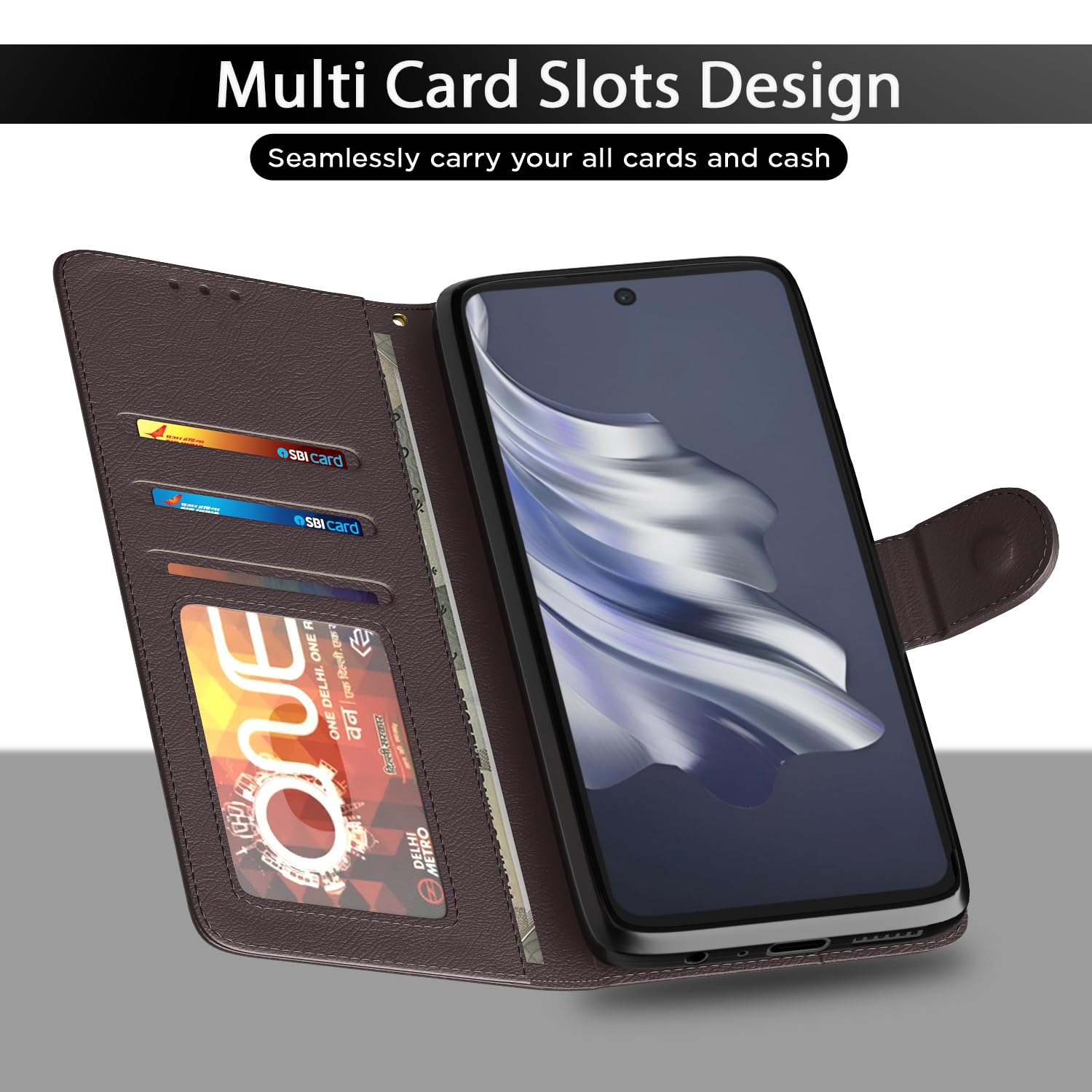 Pikkme Tecno Spark 20 Pro Vintage Flip Cover (Coffee)