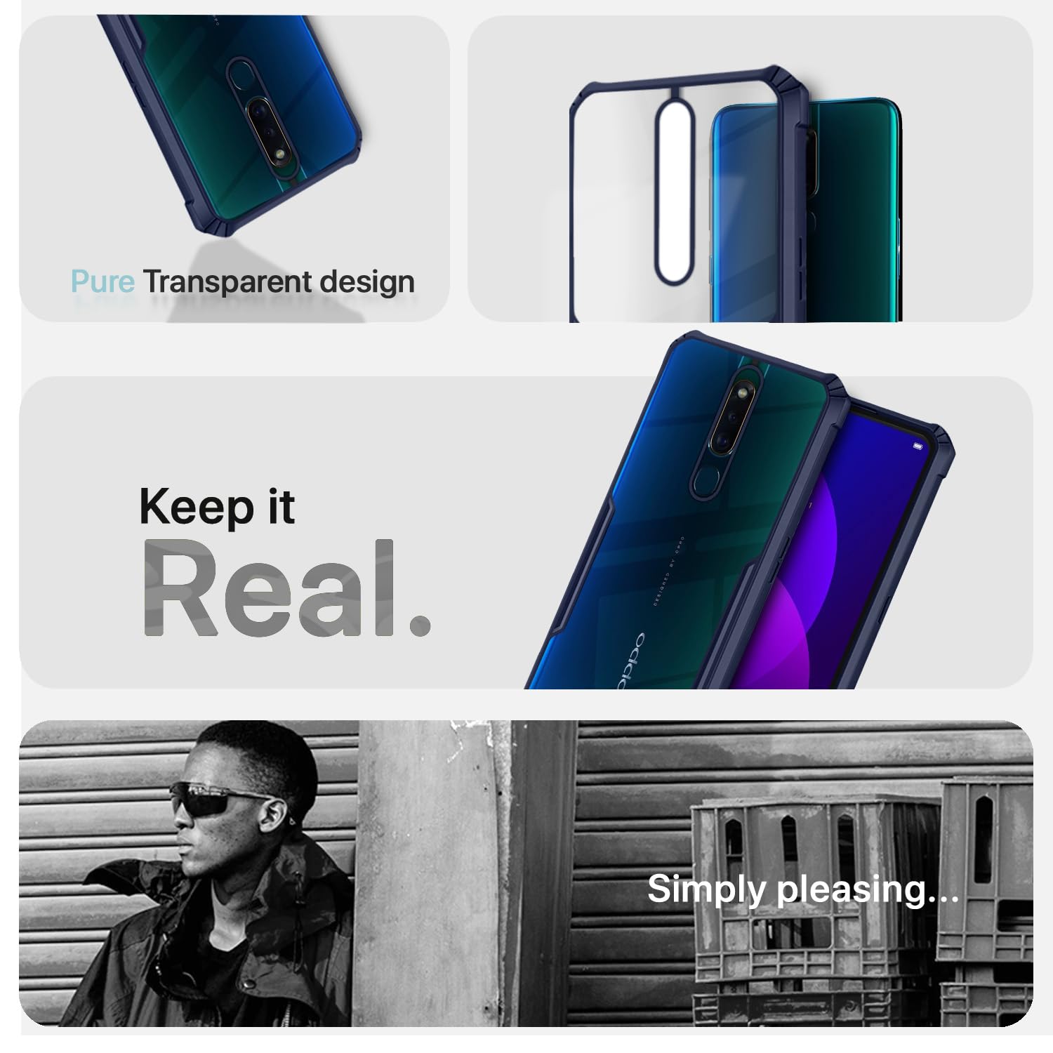 Pikkme blue mobile back cover for Oppo F11 Pro – photo 4