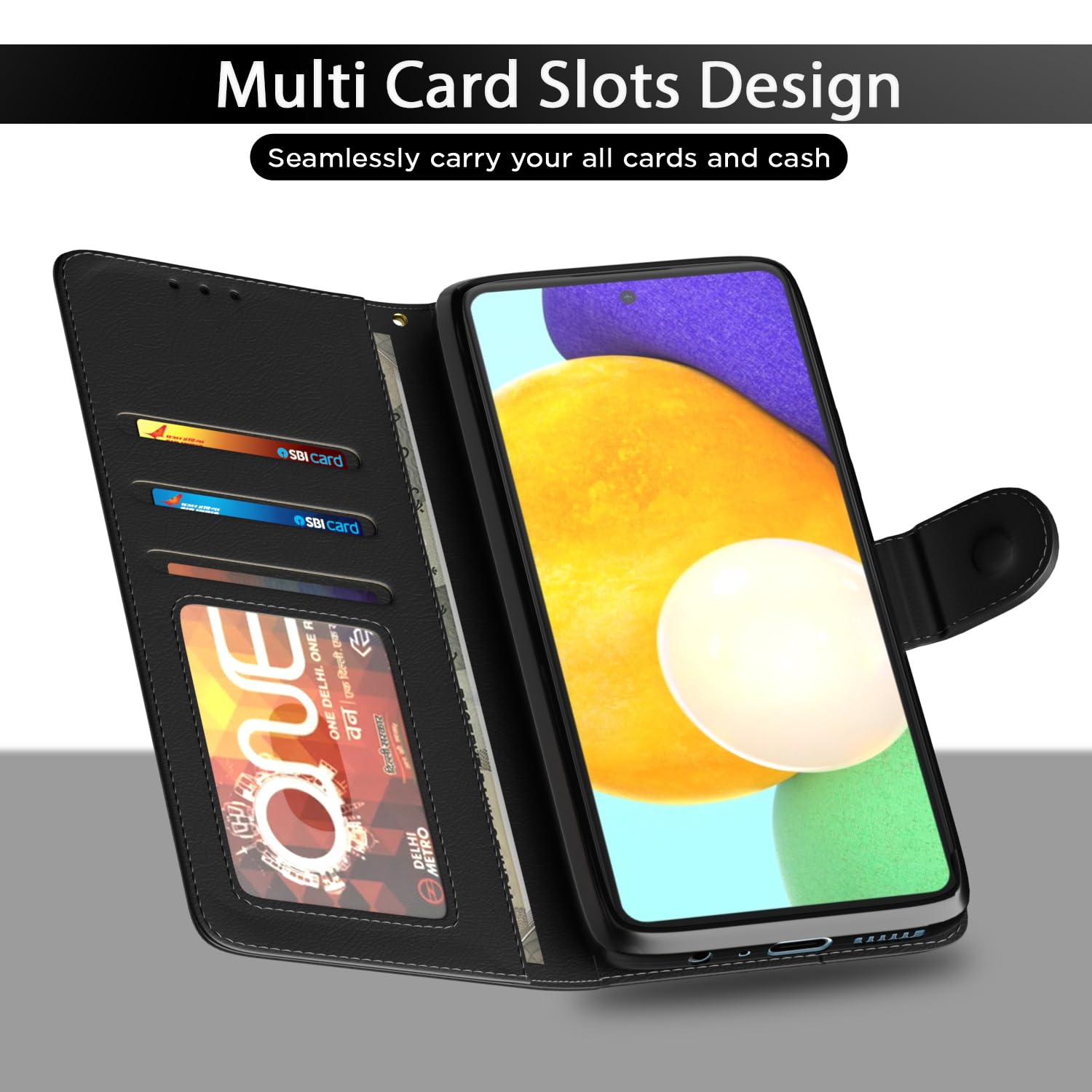 Pikkme black wallet flip cover for Samsung A52/A52s 5G – photo 5