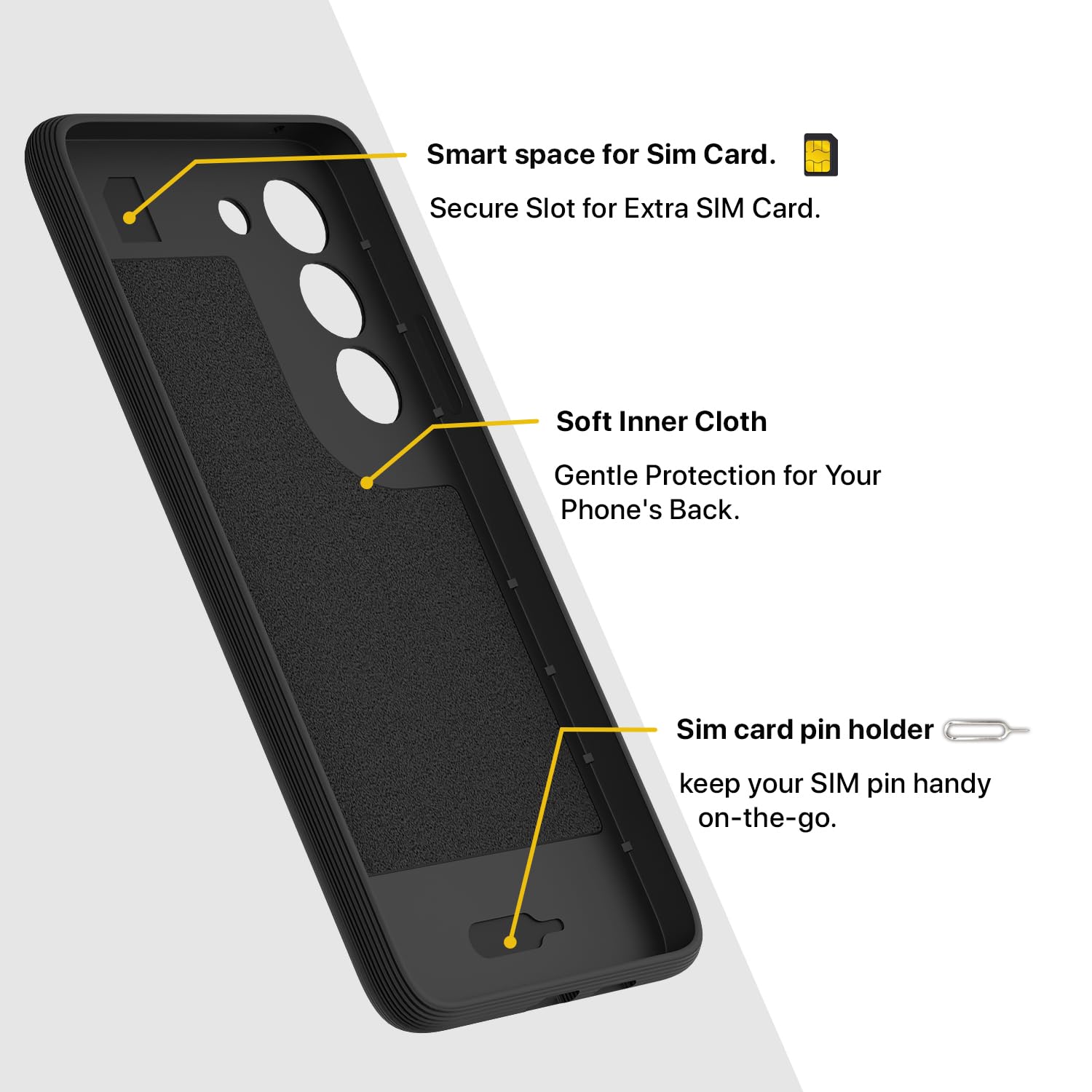 Pikkme Vivo T3 5G / Vivo Y200e 5G Gencase Back Cover (Black)