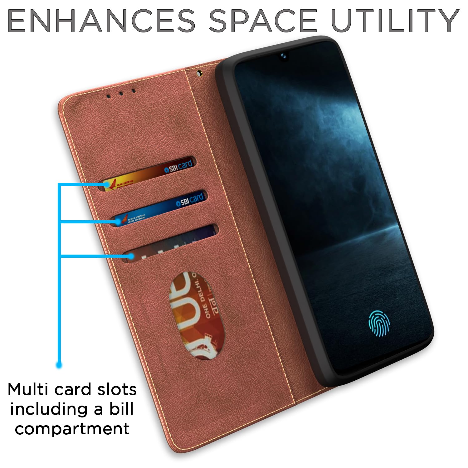 Pikkme iQOO Z7/Z7s 5G Magnetic brown flip cover – photo 3