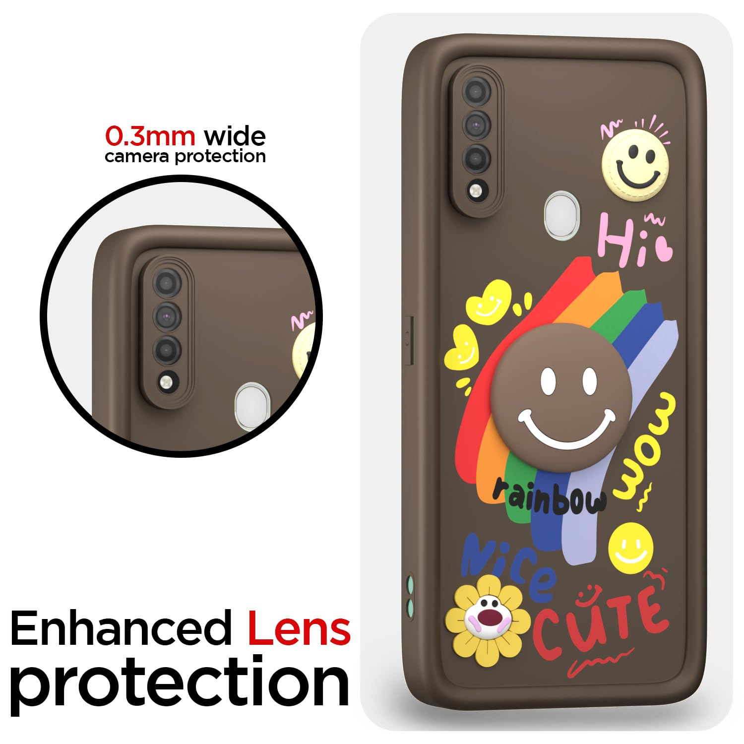 Pikkme Oppo A31 Soft Silicone brown mobile cover – photo 5