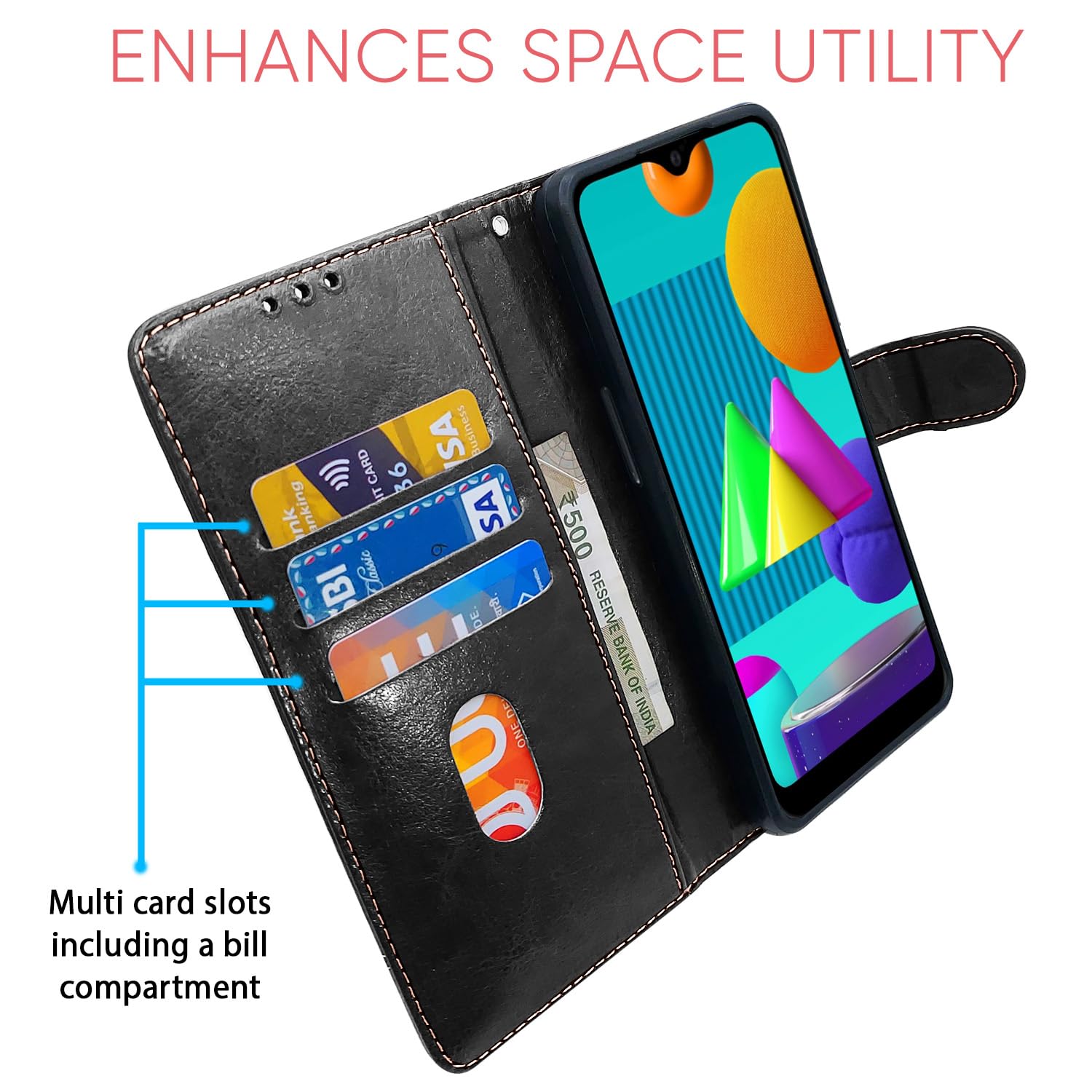 Pikkme black & brown Magnetic mobile flip cover for Samsung M01 – photo 4