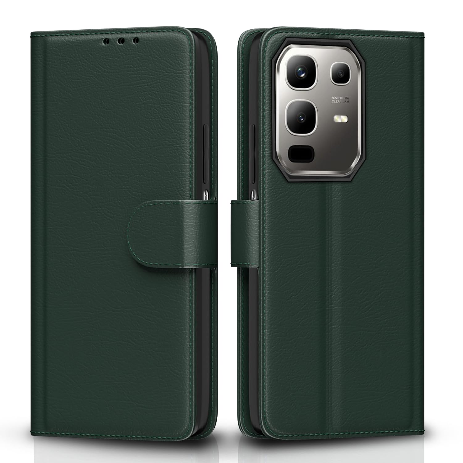 Pikkme Infinix Note 50x 5G Vintage Flip Cover (Green)
