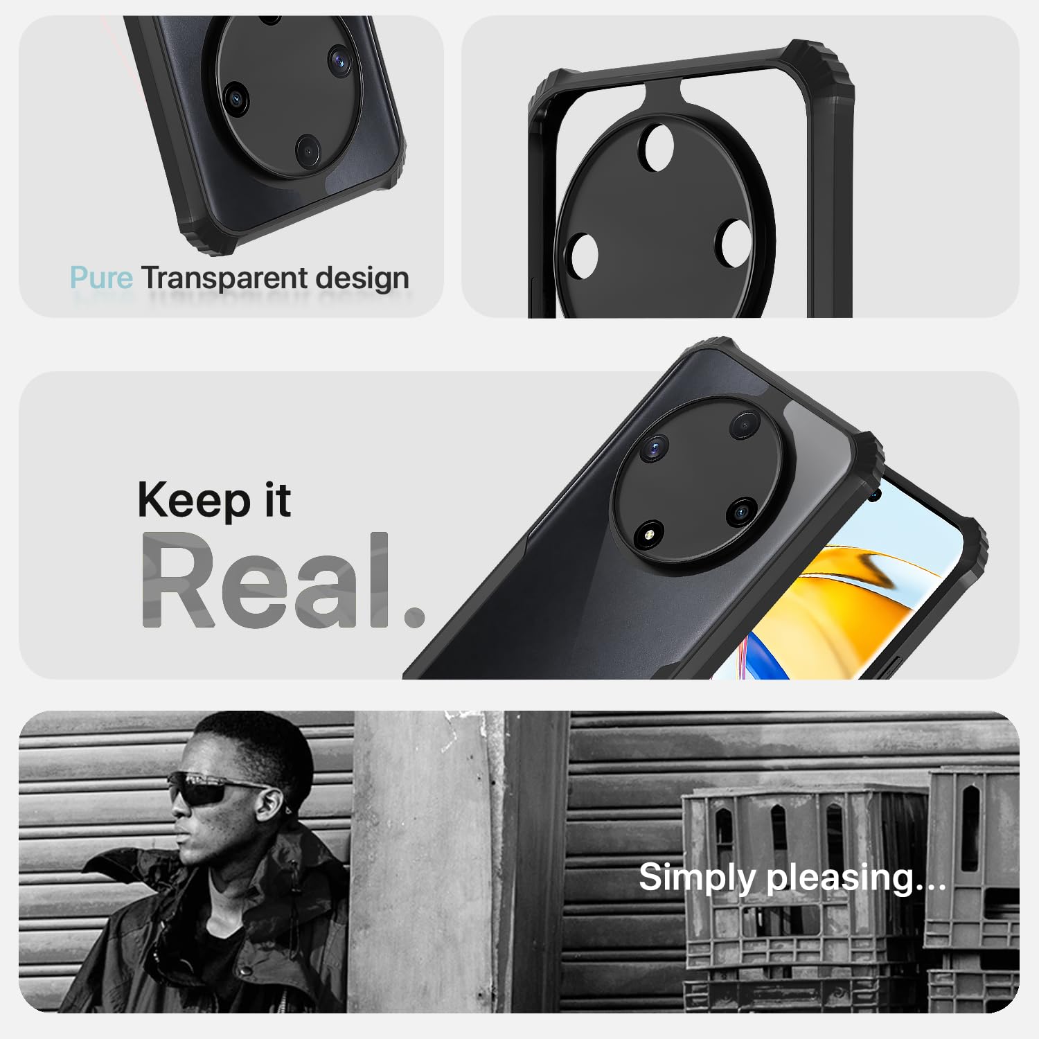 Pikkme Honor X9b 5G Ultra Clear black mobile back cover – photo 4