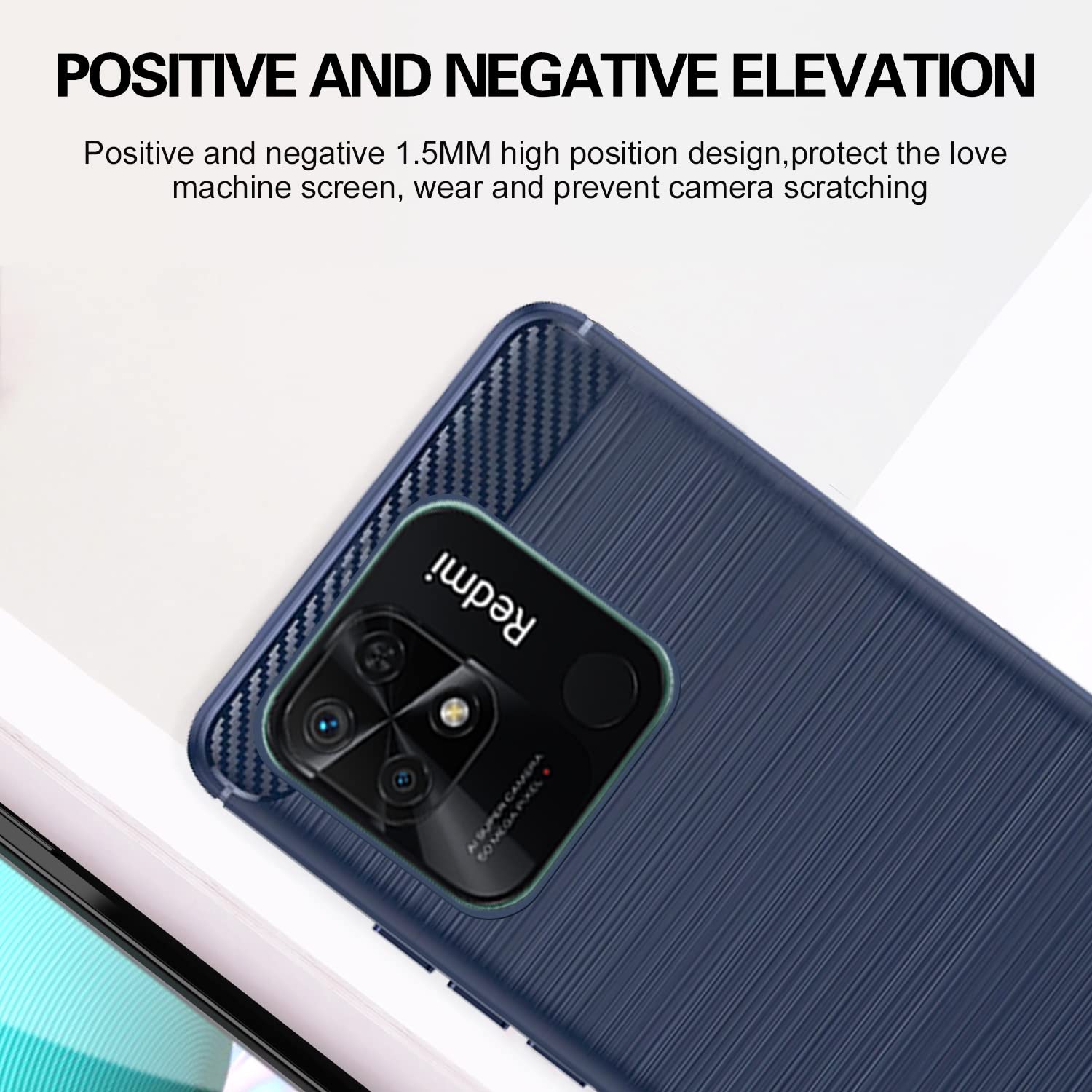 Pikkme Mi Redmi 10 / Redmi 10 Power Hybrid Carbon Fiber Back Cover | Blue