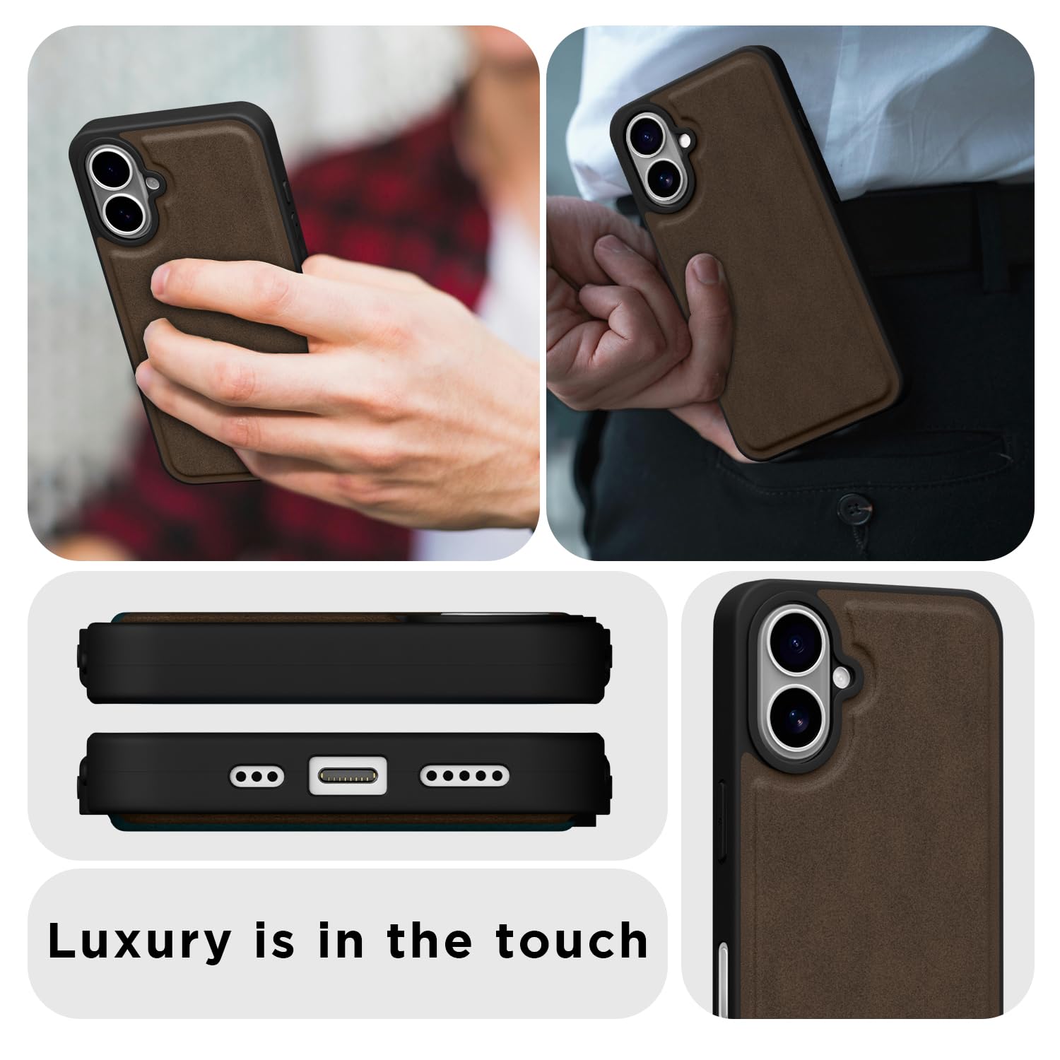 iPhone 16 Leather phone cover in brown by Pikkme – photo 7