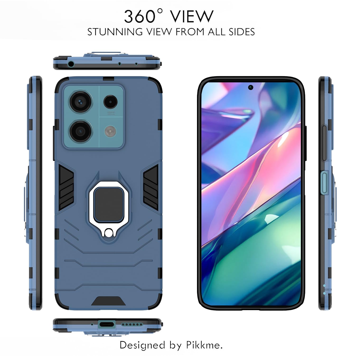 Redmi Note 13 5G mobile back cover in blue by Pikkme – photo 3