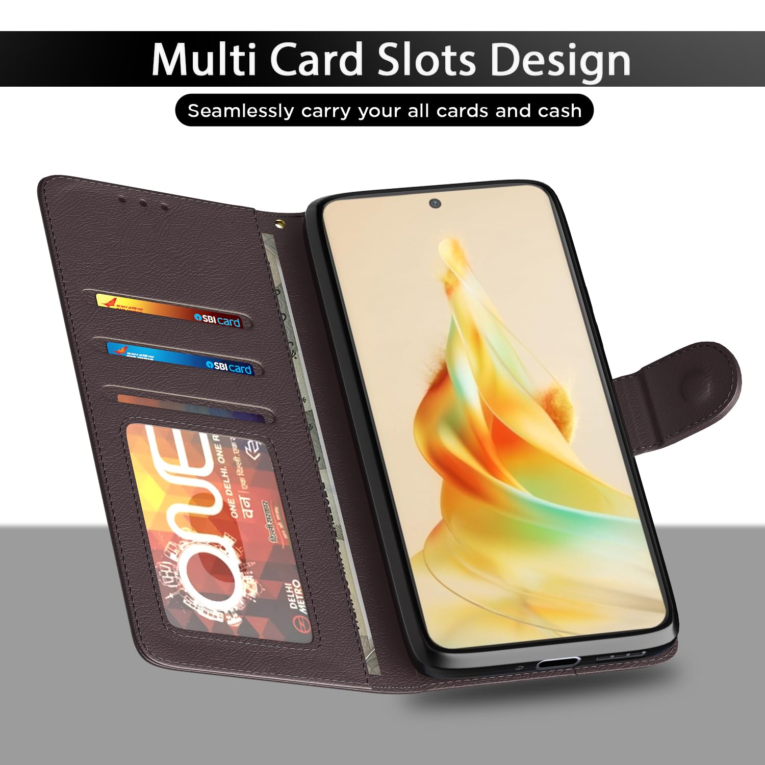 Pikkme Oppo Reno 8T 5G coffee flip cover – photo 5