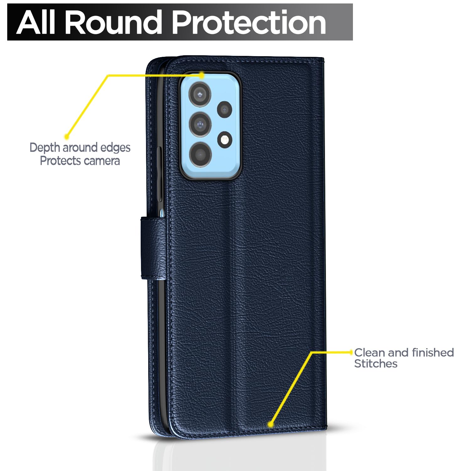 Pikkme Samsung Galaxy A32 Vintage Flip Cover (Blue)