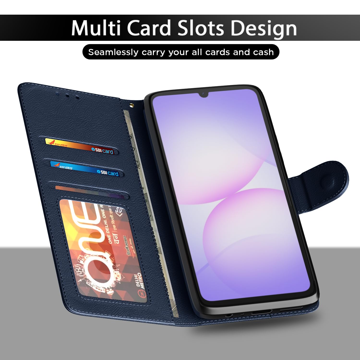 Samsung F70e 5G/M07/M17e/F07/A07/A07 5G flip cover in blue by Pikkme – photo 5