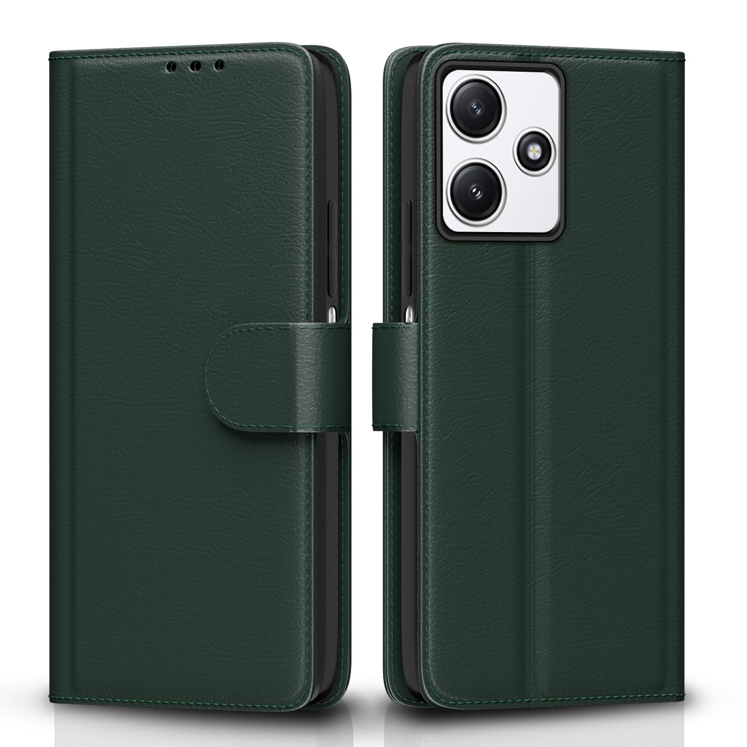 Pikkme Redmi 12 5G / Poco M6 Pro 5G Vintage Flip Cover |Green
