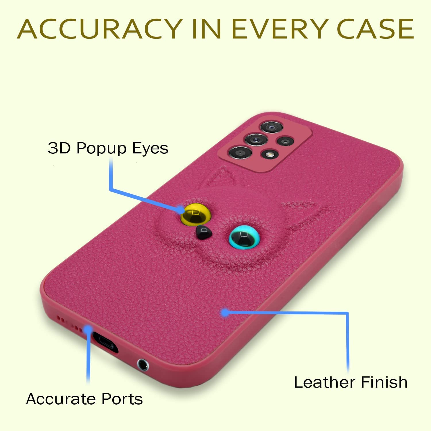 Pikkme Samsung Galaxy A33 5g Kitty Back Cover (Pink)