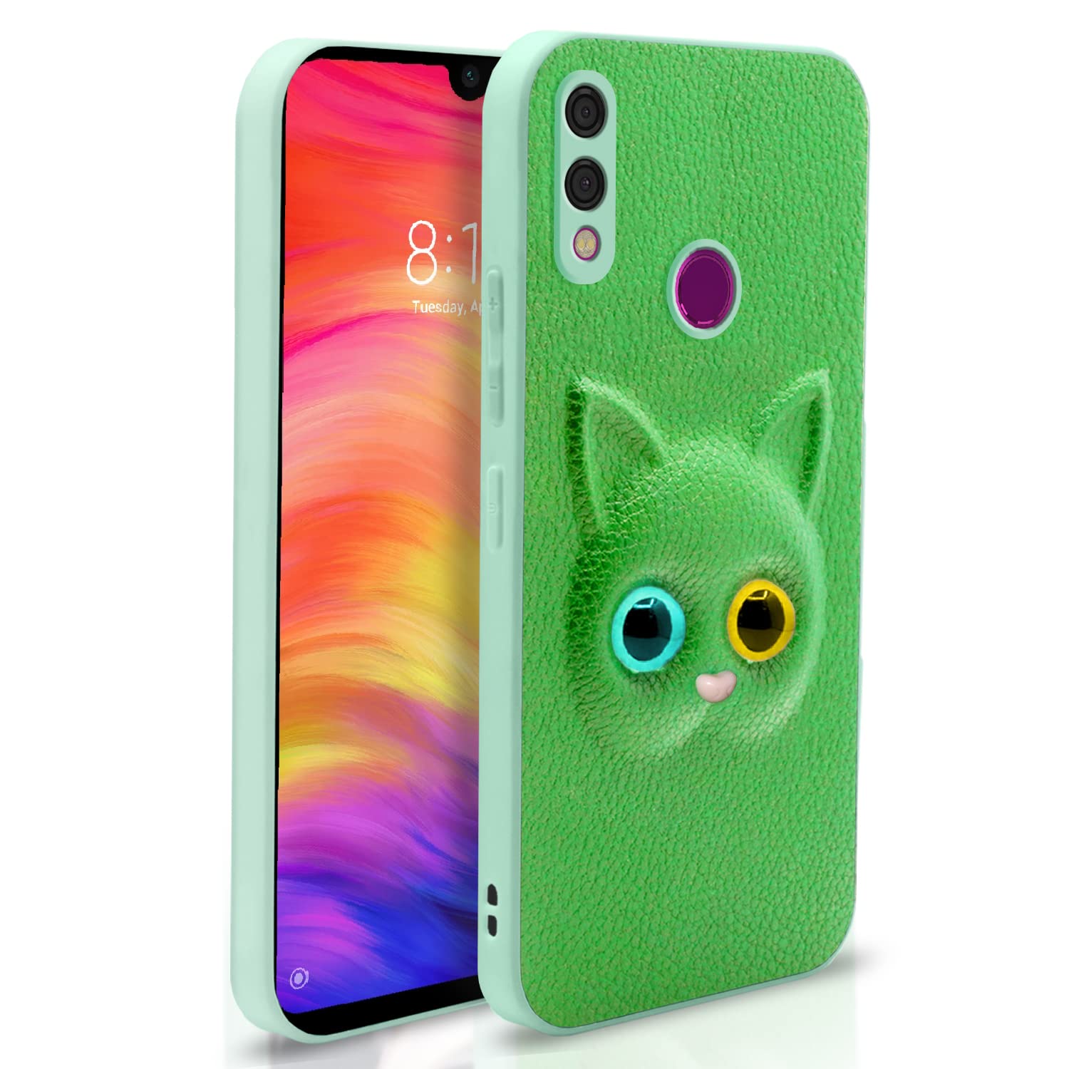 Redmi Note 7/Note 7 Pro/Note 7s Cat back cover in green by Pikkme