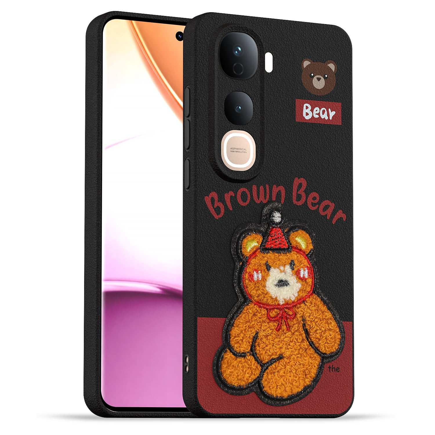 Pikkme cherry Plush Patch mobile back cover for Vivo Y400 Pro 5G