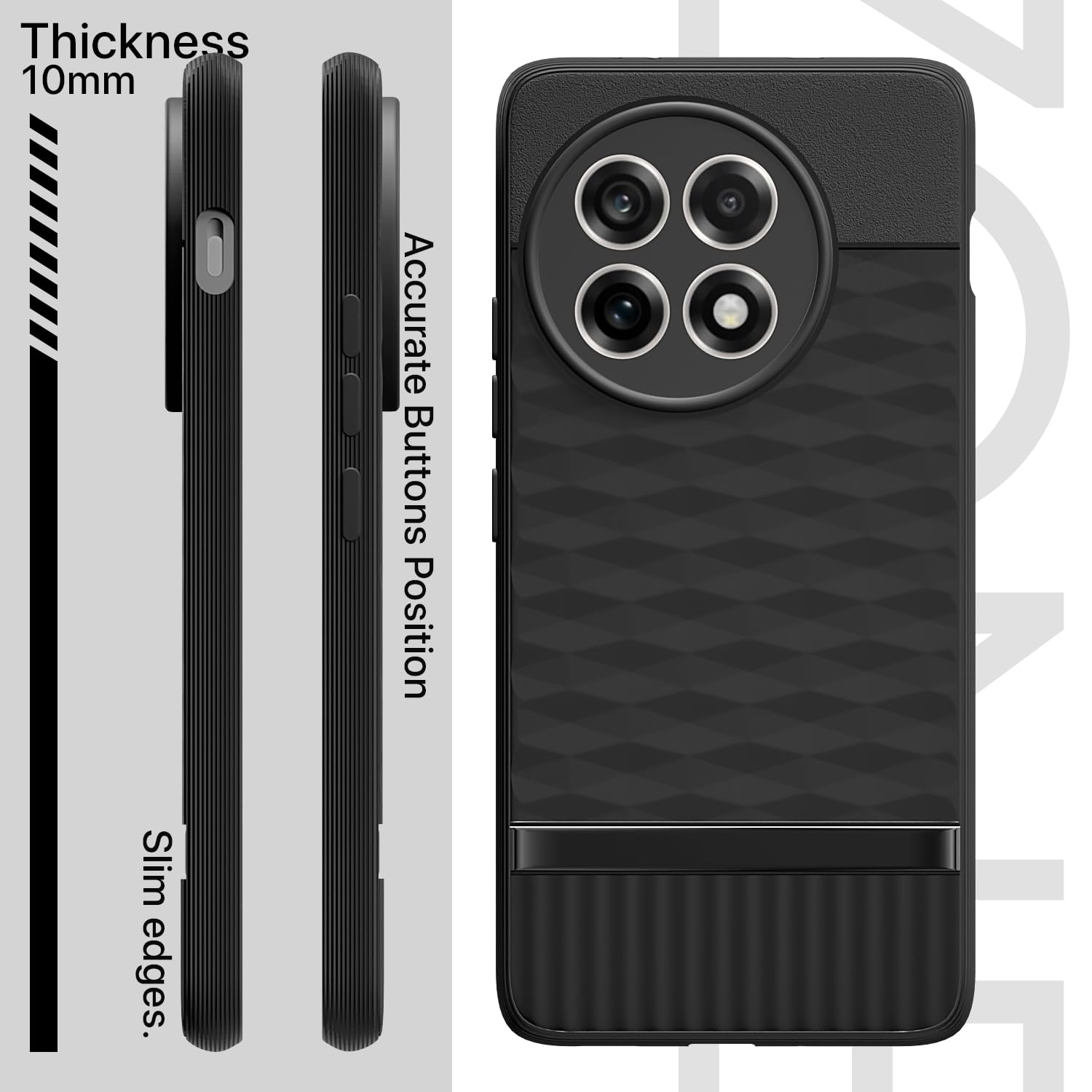 Pikkme OnePlus 13R 5G Gencase Back Cover (Black)