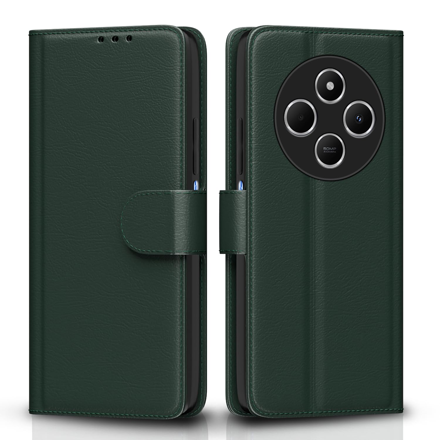 Redmi A4/14C/Poco C75 5G Wallet flip case in green by Pikkme