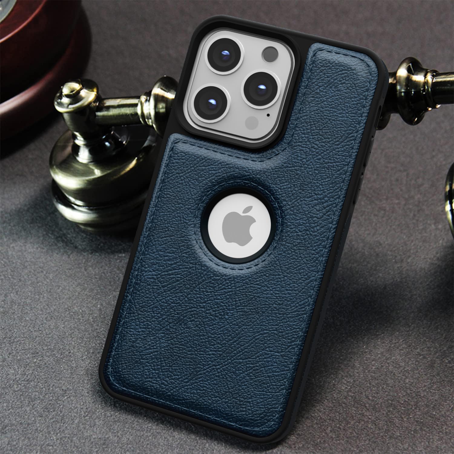 Pikkme iPhone 14 Pro Max Flexible Pu Leather Back Case (Blue)