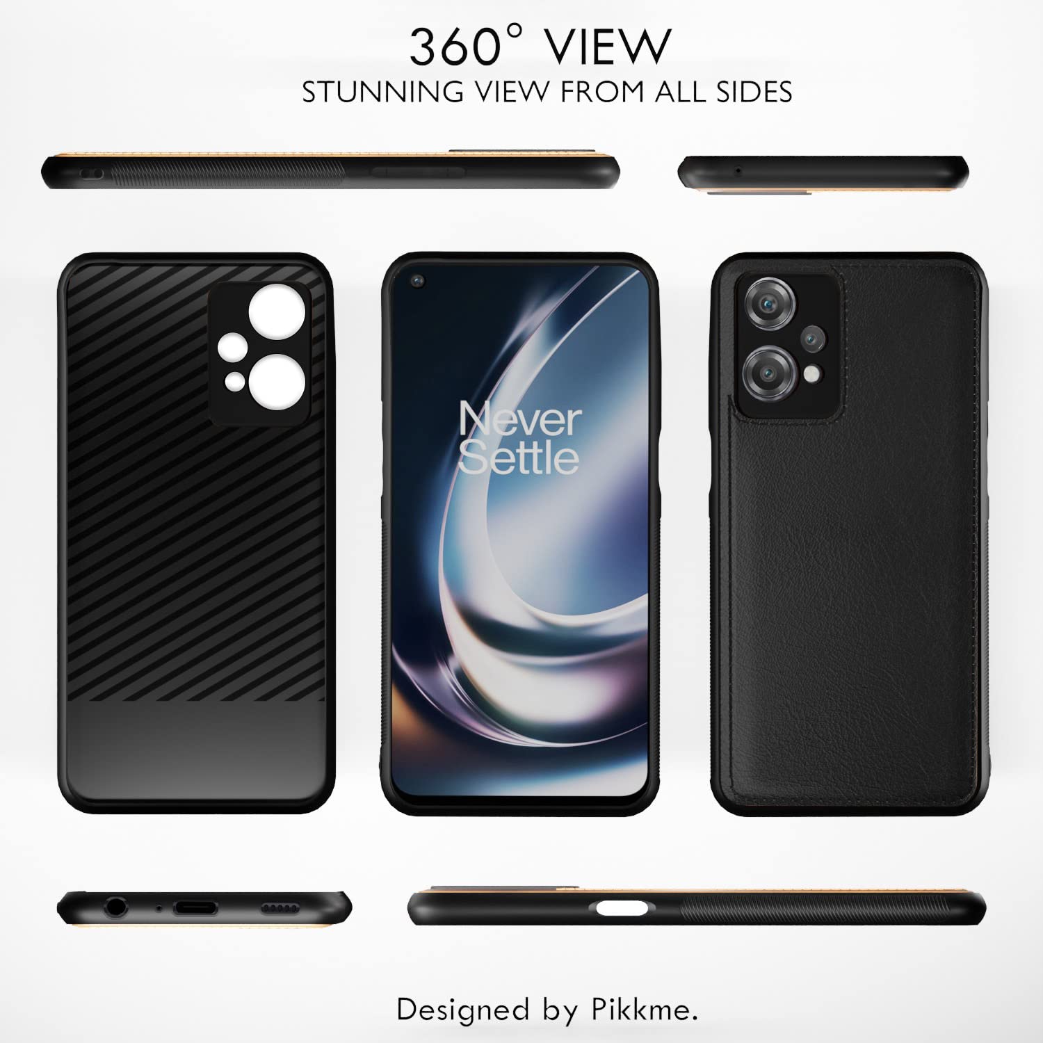 Pikkme Oneplus Nord Ce 2 Lite 5G Leather Back Case | Black