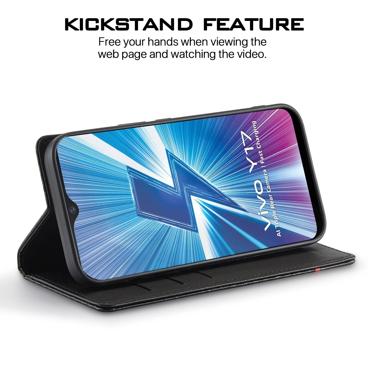 Black mobile flip cover for Vivo Y12/Y15/Y17/U10 – Pikkme – photo 5