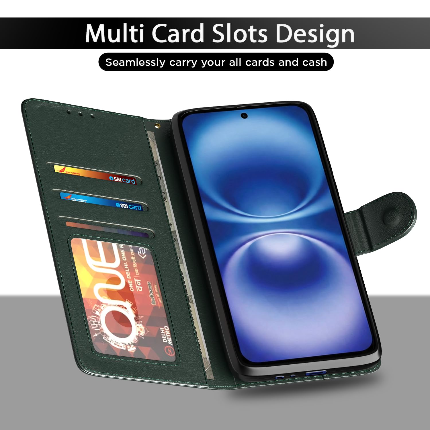 Pikkme Infinix Smart 20 Wallet green flip case – photo 5