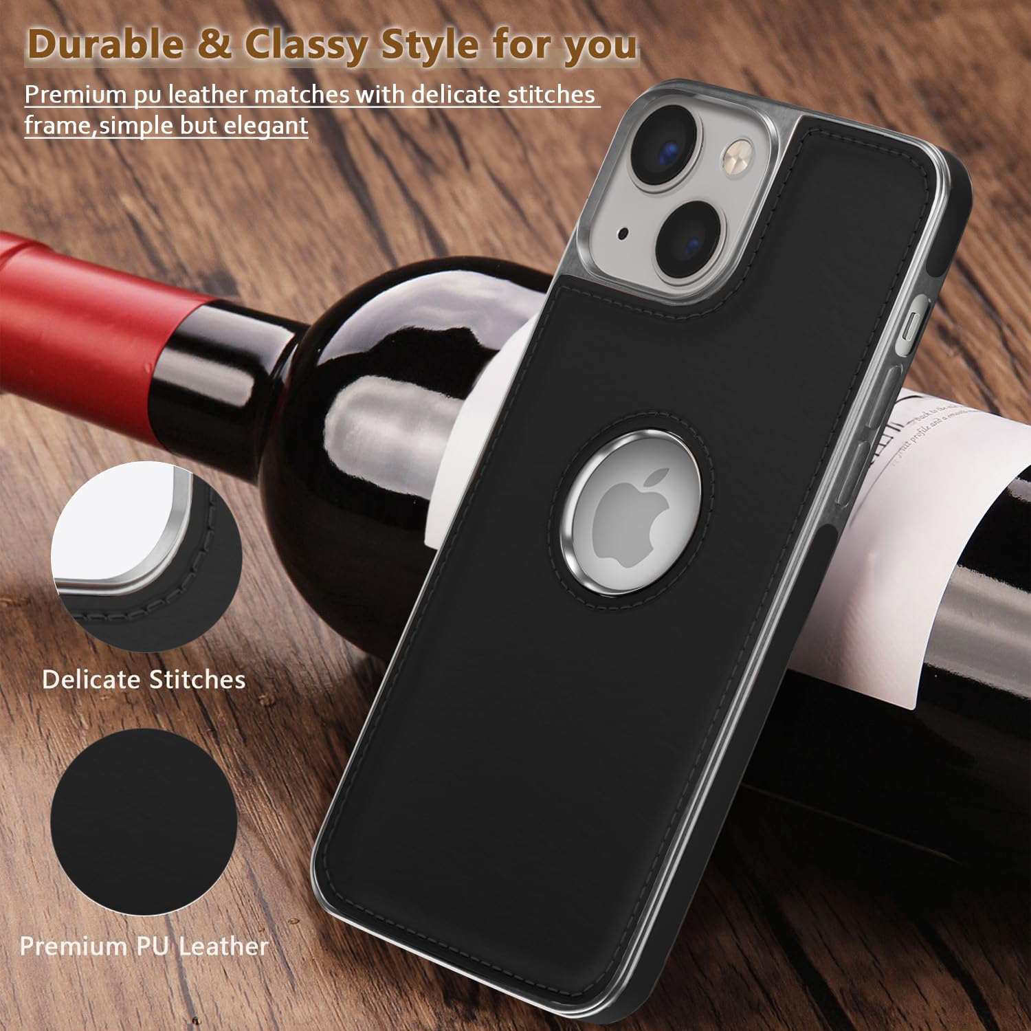 Chrome black Leatherback phone cover for iPhone 14 Plus – Pikkme – photo 7