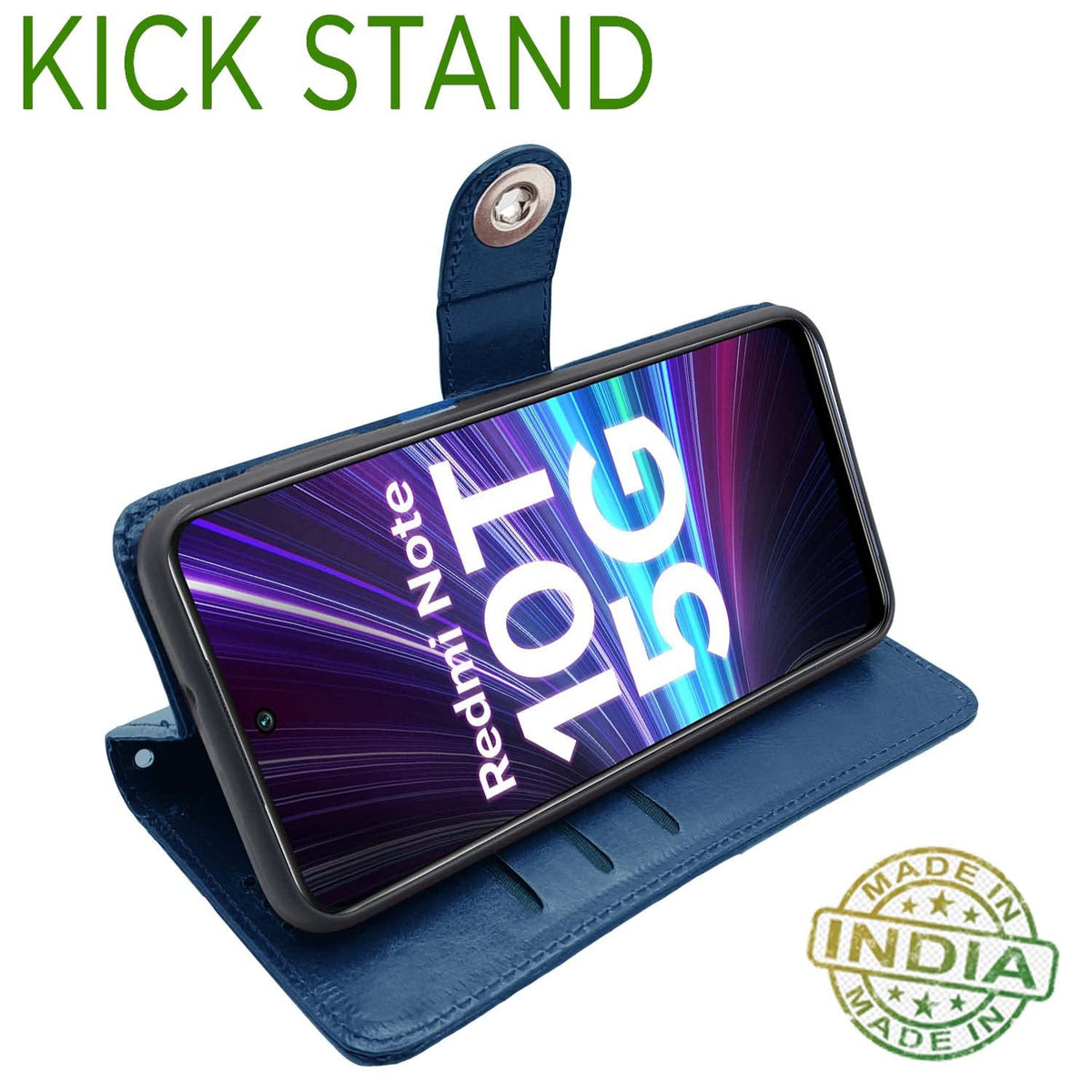 Redmi Note 10T/Poco M3 Pro 5G Button flip case in blue by Pikkme – photo 5