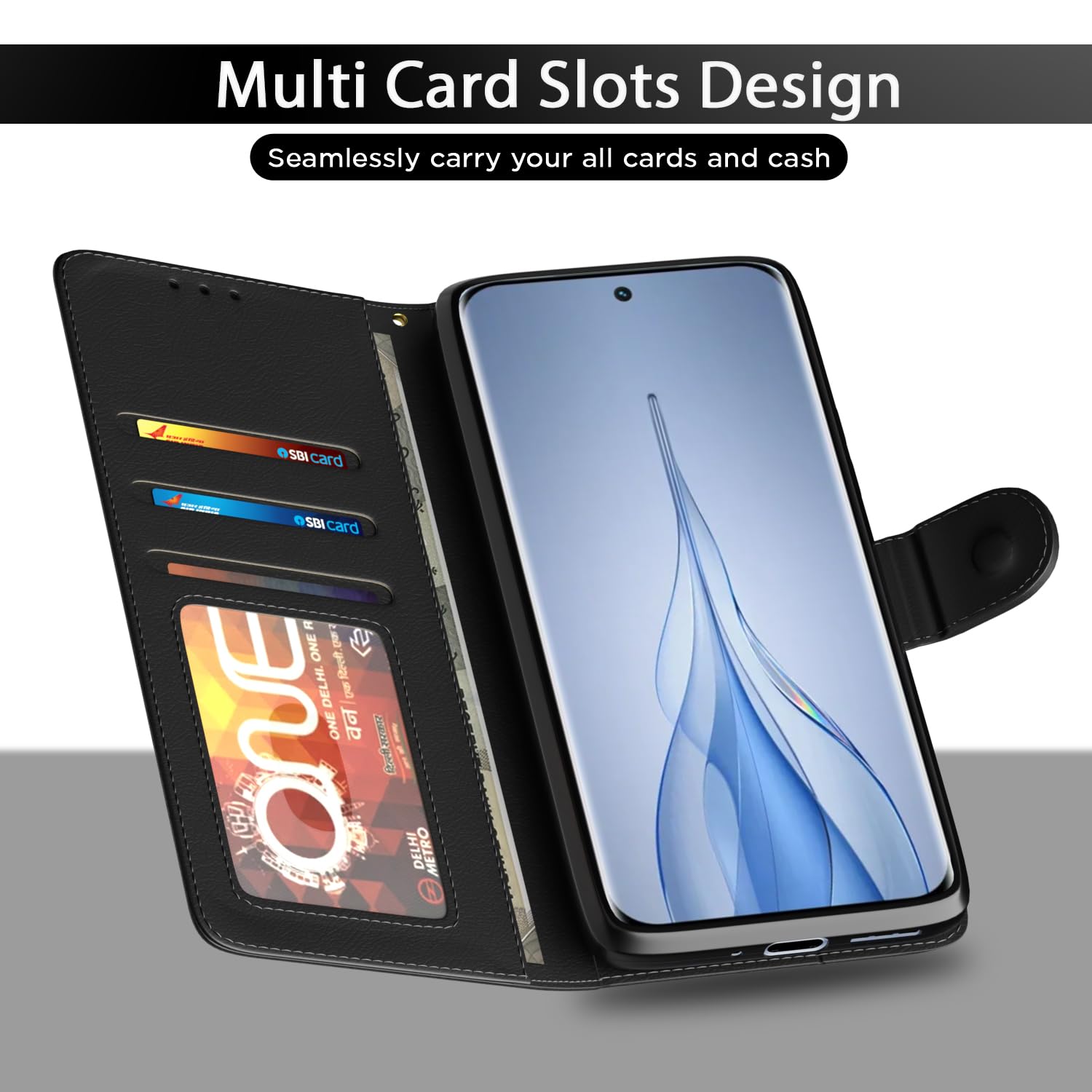 Black wallet flip cover for Tecno Pova – Pikkme – photo 5