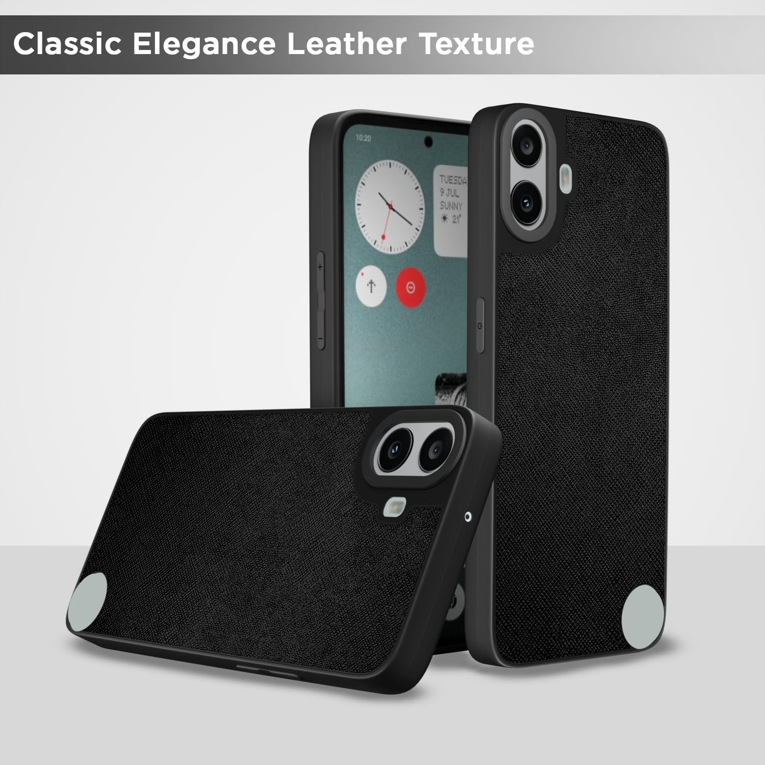 Pikkme CMF by Nothing Phone 1 Indian Leather Back Cover (Black)
