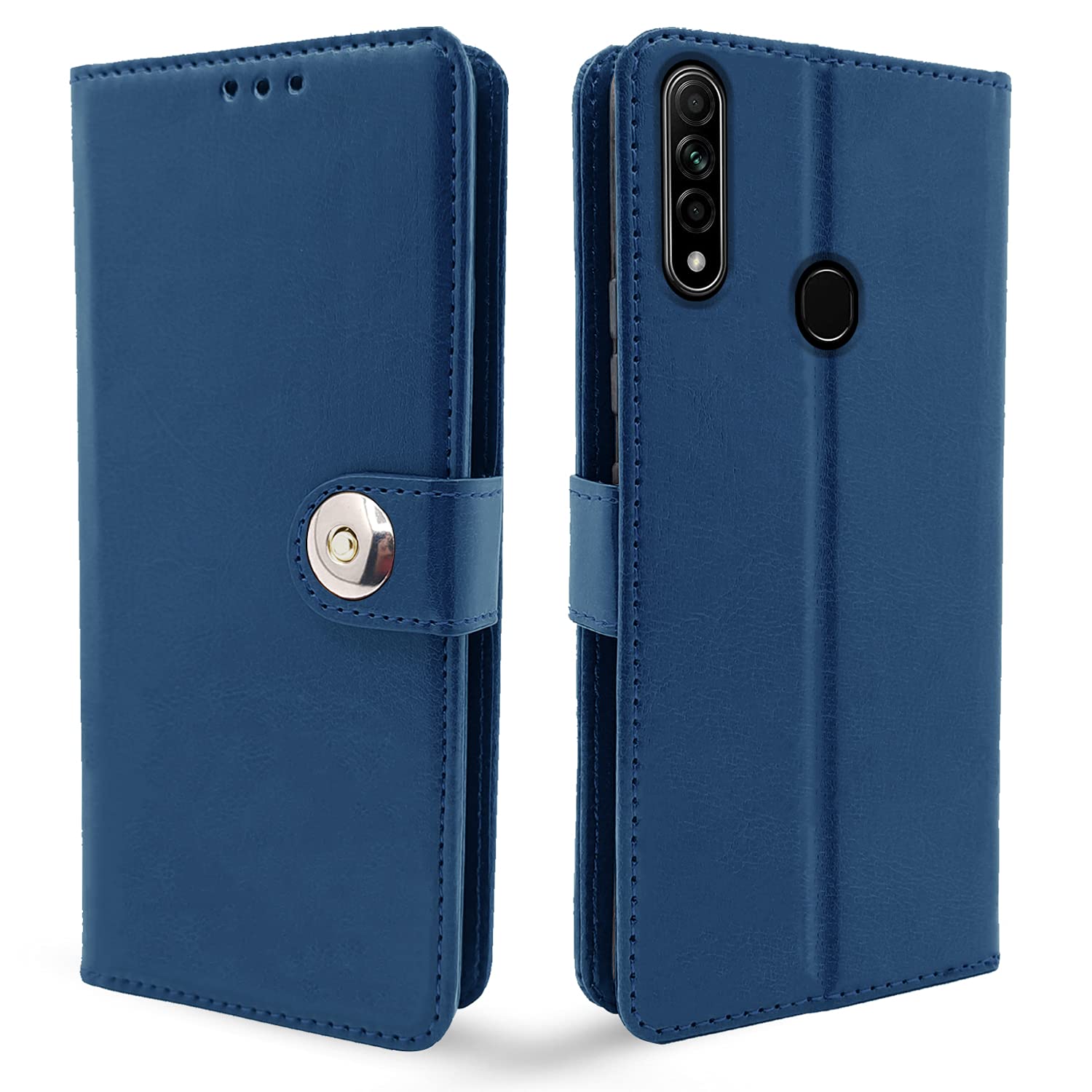 Oppo A31 Button Flip Cover -Blue