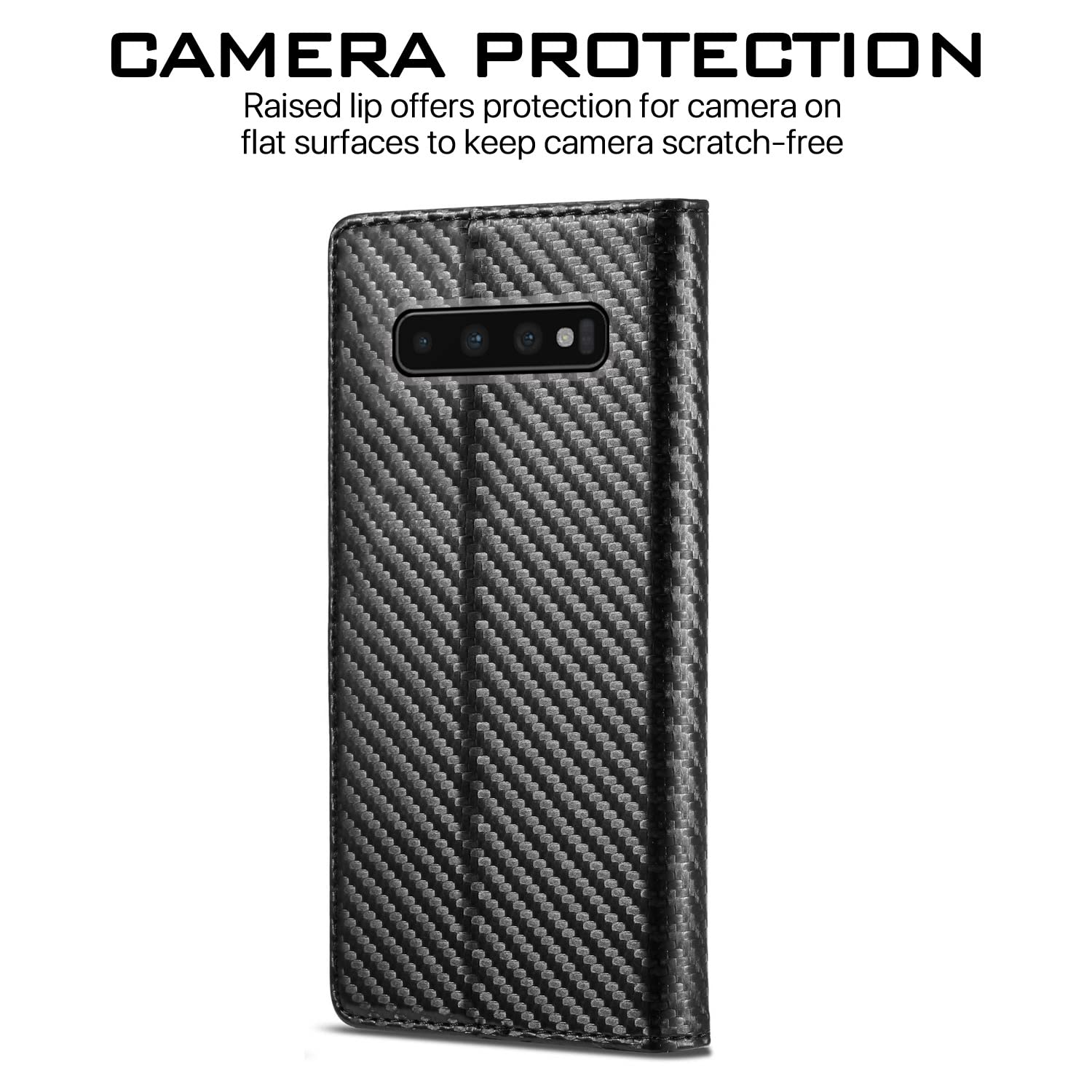 Samsung S10 Plus Wallet mobile flip cover in black by Pikkme – photo 4