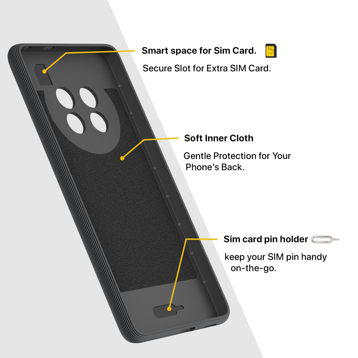 Pikkme Realme 13 Plus 5G / Realme P1 Speed 5G Gencase Back Cover (Grey)