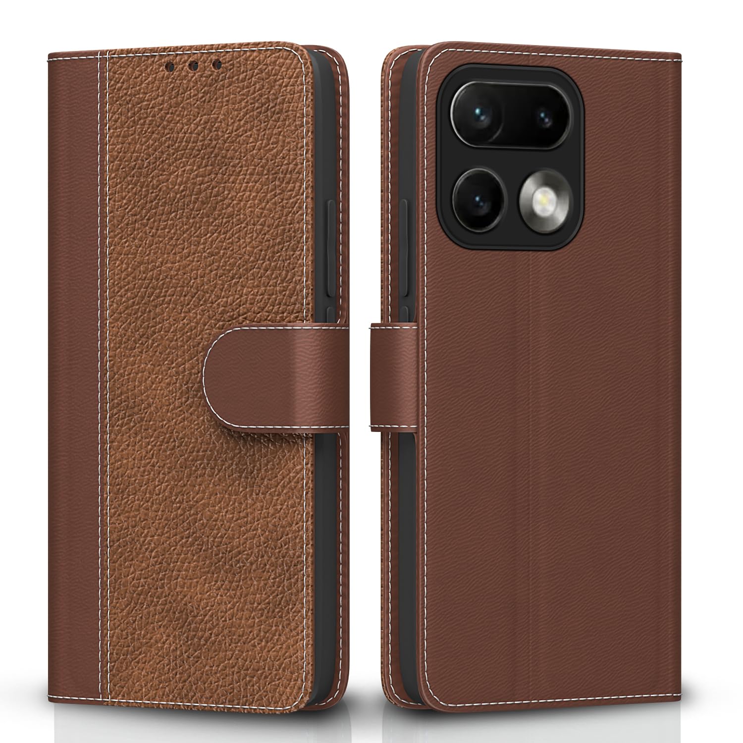Realme 16 Pro Plus 5G wallet flip cover in tan by Pikkme