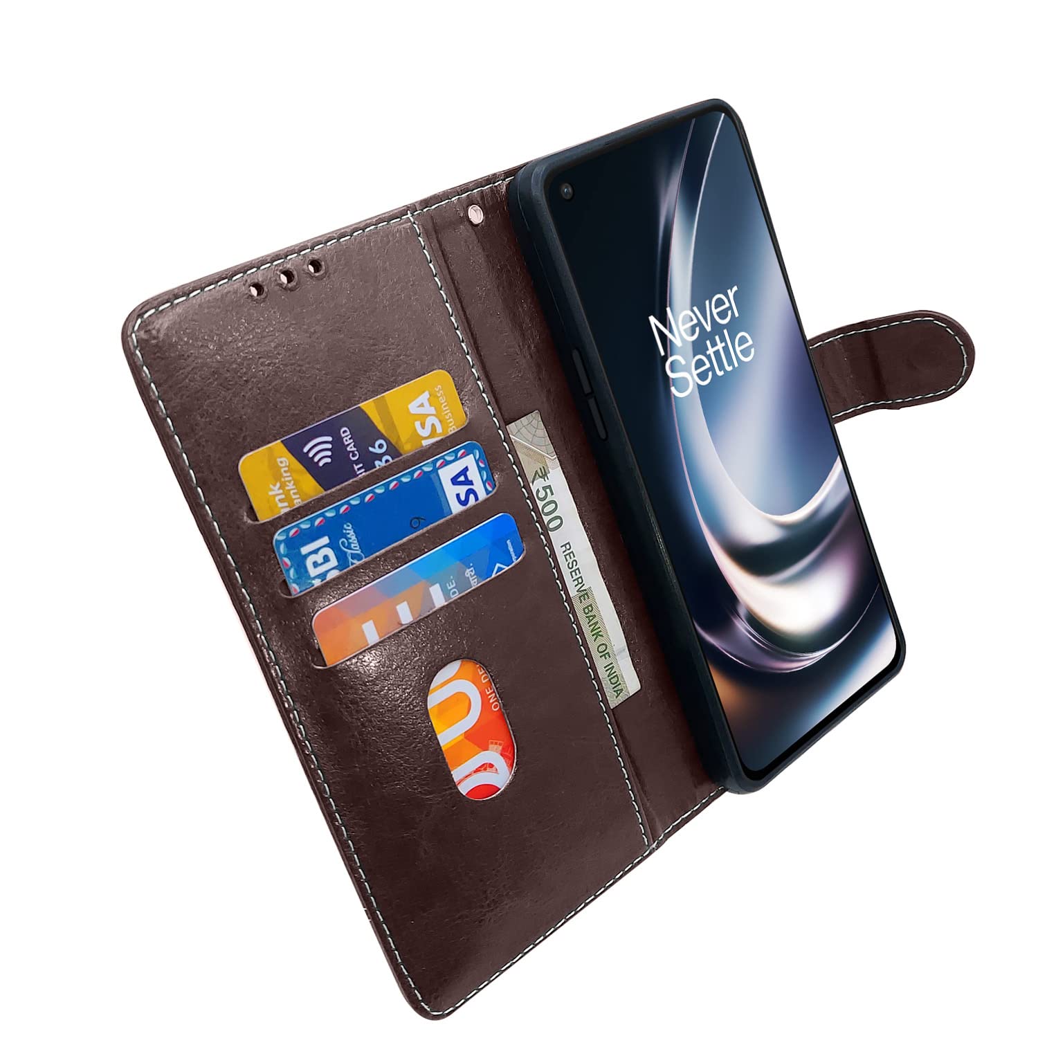 OnePlus Nord CE 2 Lite 5G wallet flip cover in coffee & brown by Pikkme – photo 4