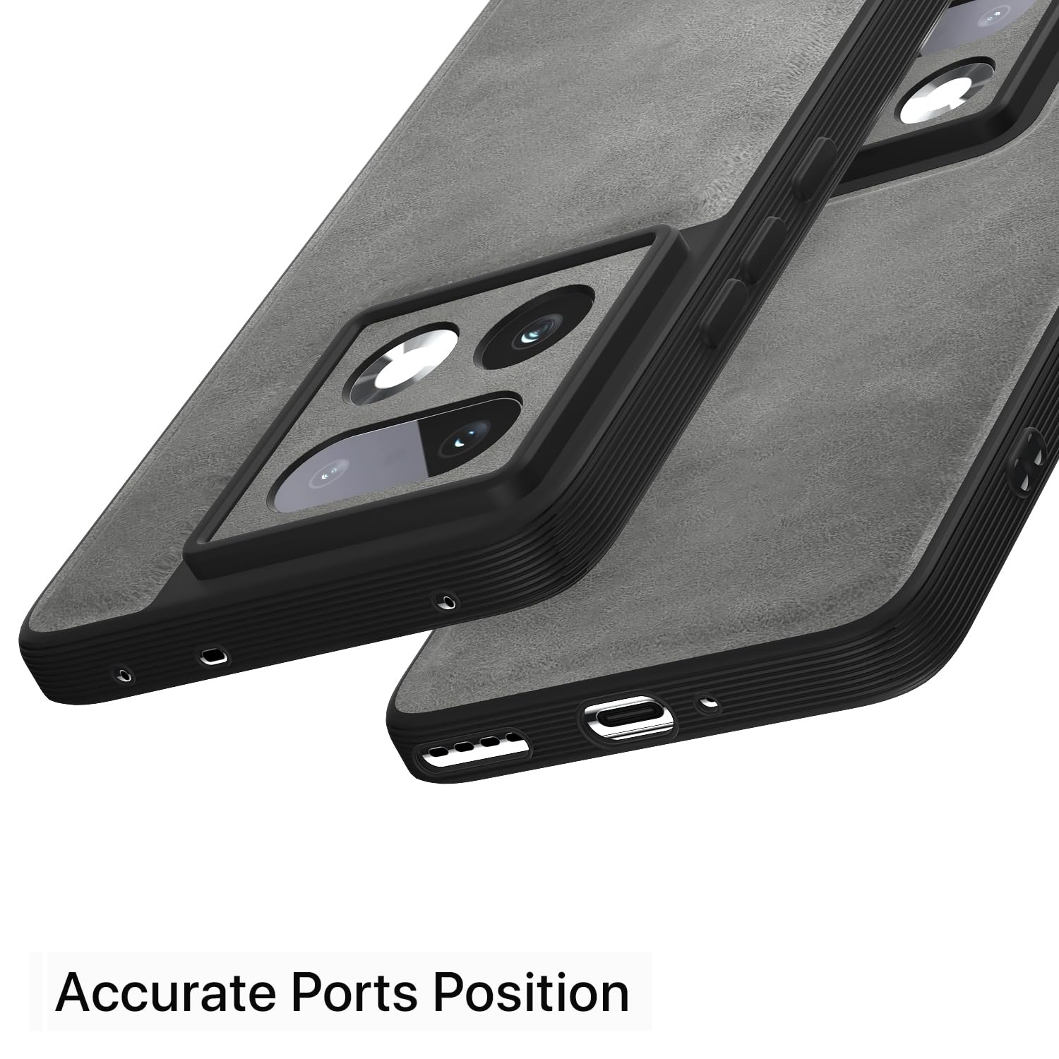 Grey Leather back cover for Realme 16 Pro Plus 5G – Pikkme – photo 4