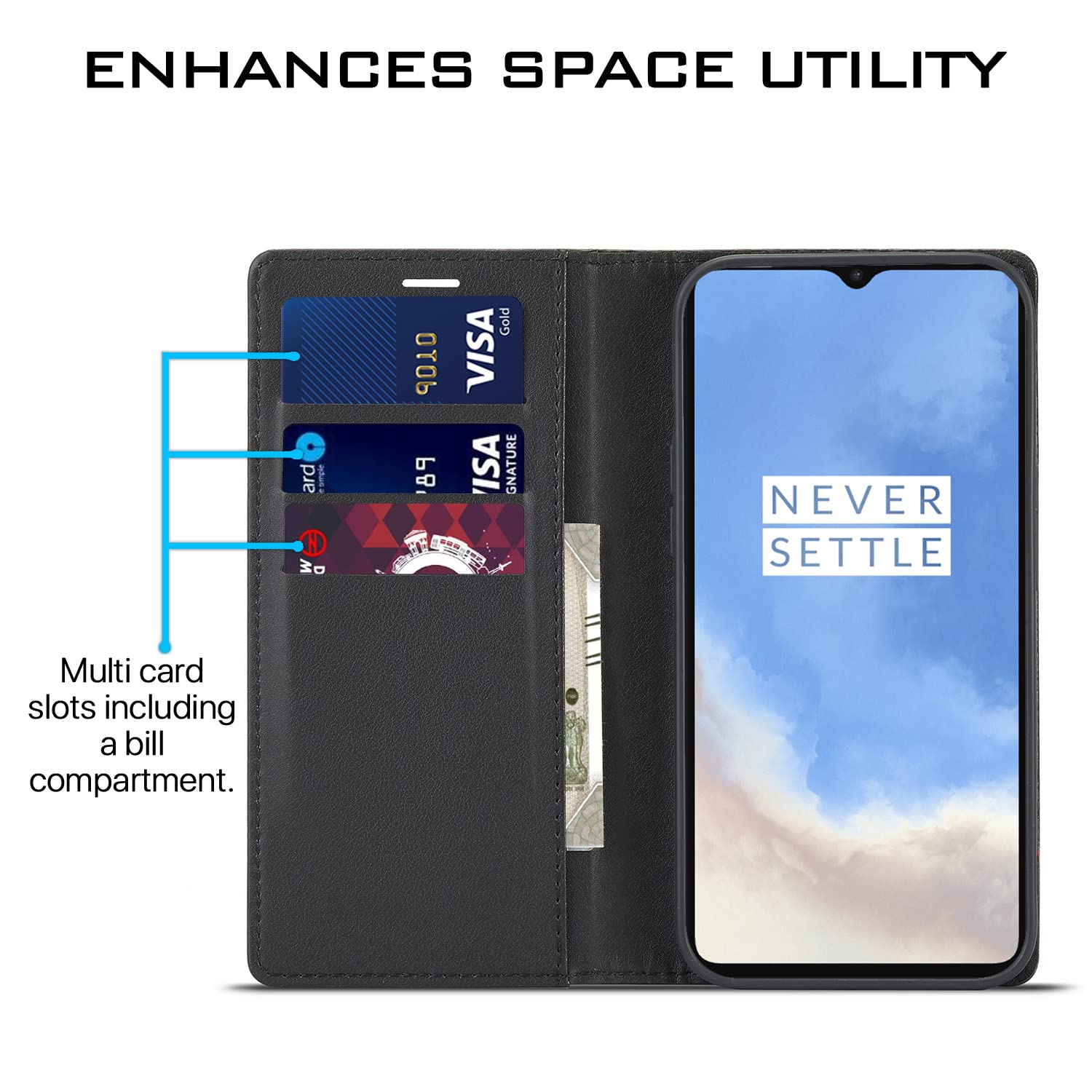 Black flip case for OnePlus 7T – Pikkme – photo 3