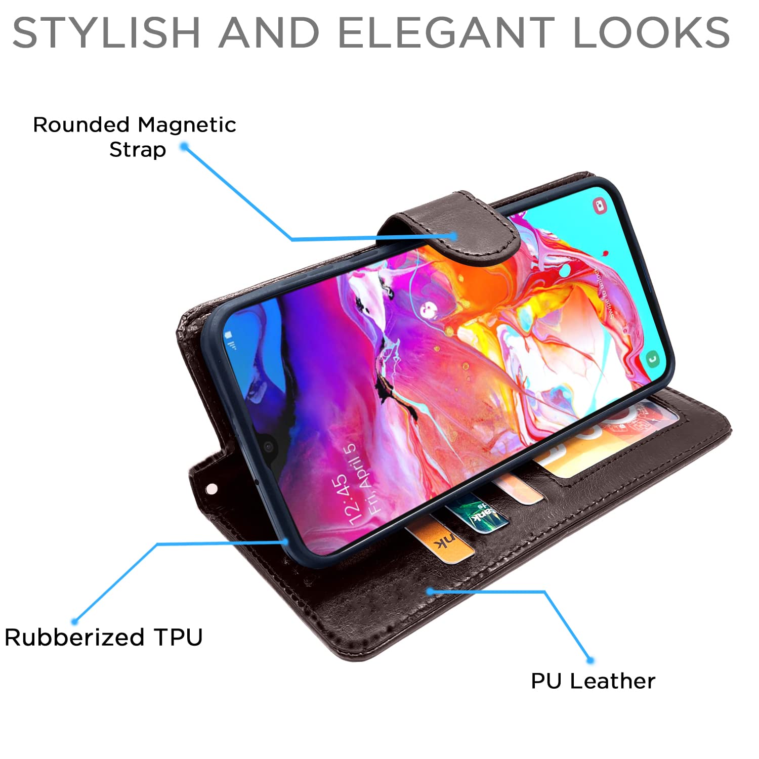 Pikkme Samsung Galaxy A70 / A70s Vintage Flip Cover (Coffee)