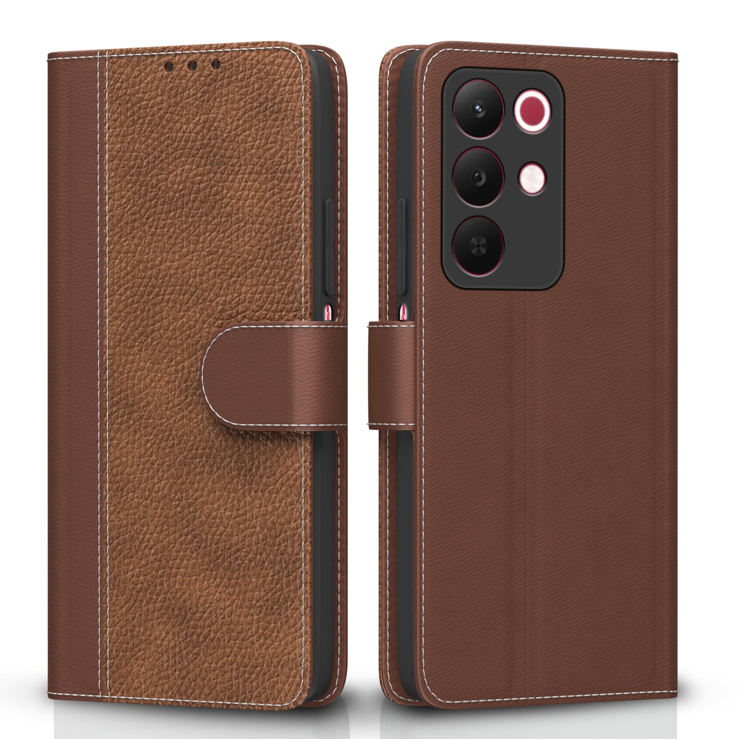Realme Narzo 90X/C85/15X 5G wallet flip cover in tan by Pikkme