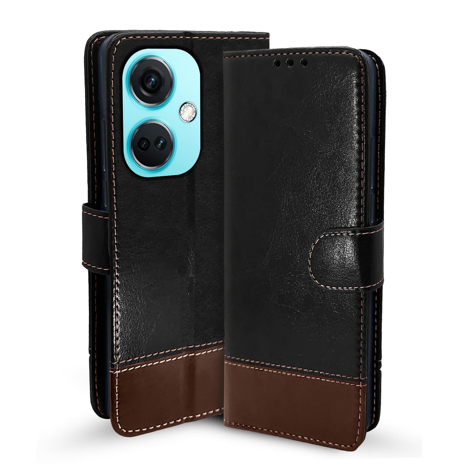 Pikkme black & brown Magnetic mobile flip cover for OnePlus Nord CE 3 5G