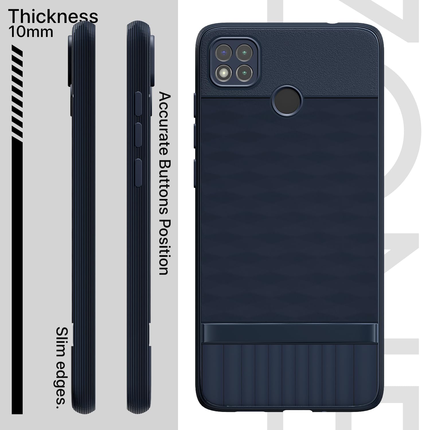 Pikkme Poco C31, Mi Redmi 10A / 10A Sport, Redmi 9 / Redmi 9 Activ / 9C Gencase Back Cover (Blue)