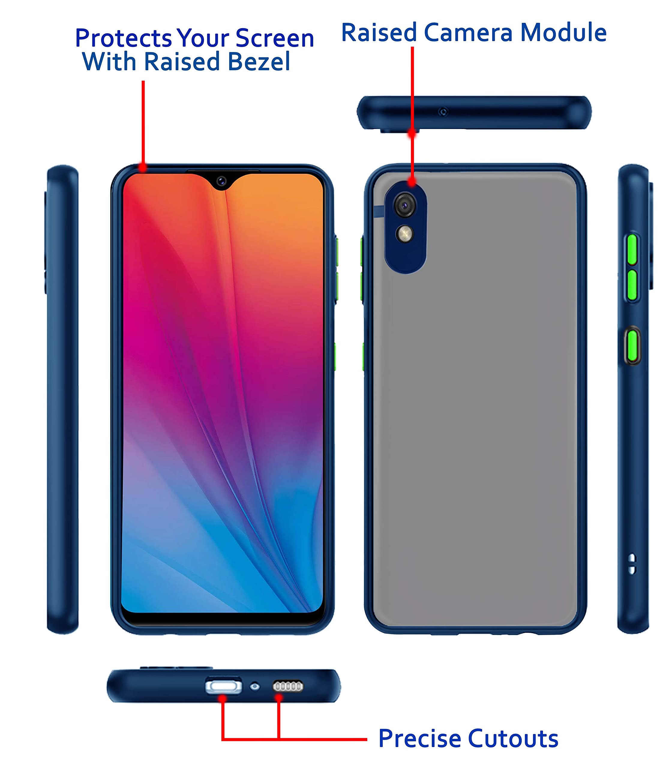 Vivo Y91i Hybrid phone cover in blue by Pikkme – photo 3
