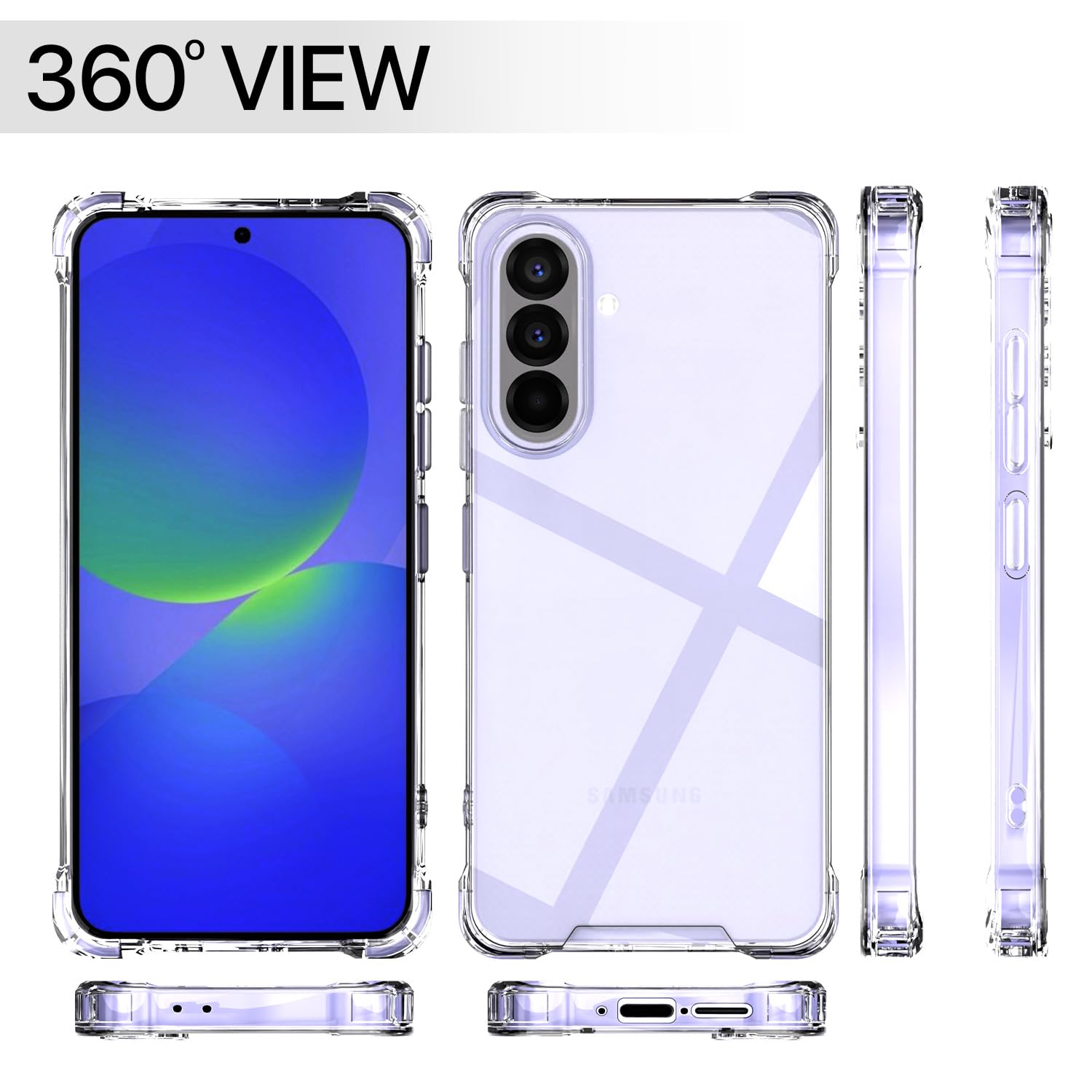 Pikkme Samsung Galaxy A36 5G PC + TPU Clear Transparent Back Cover (Transparent)