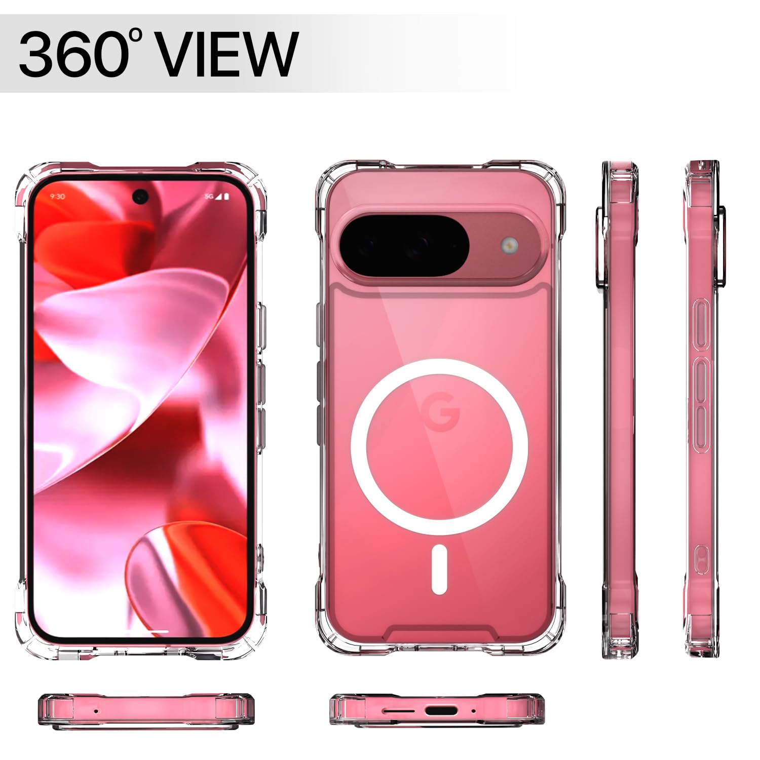 Google Pixel 9/Pixel 10/Pixel 10 Pro 5G MagSafe mobile back cover in transparent mag-safe by Pikkme – photo 7