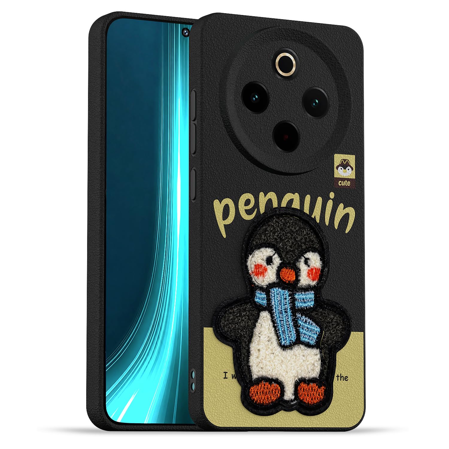 Pikkme black Plush Patch mobile cover for Vivo T4/iQOO Z10 5G