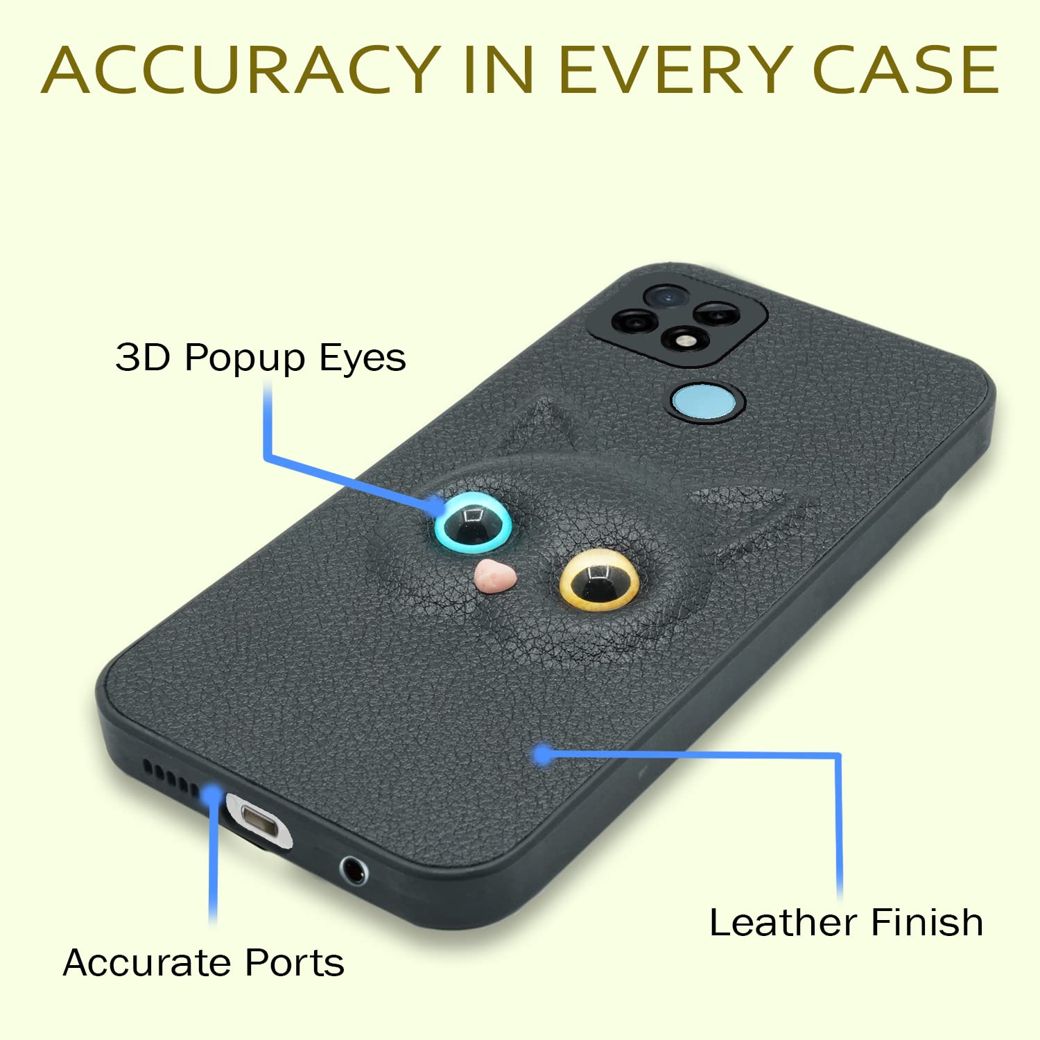 Pikkme Redmi 10A/9/9C Cat black back cover – photo 6