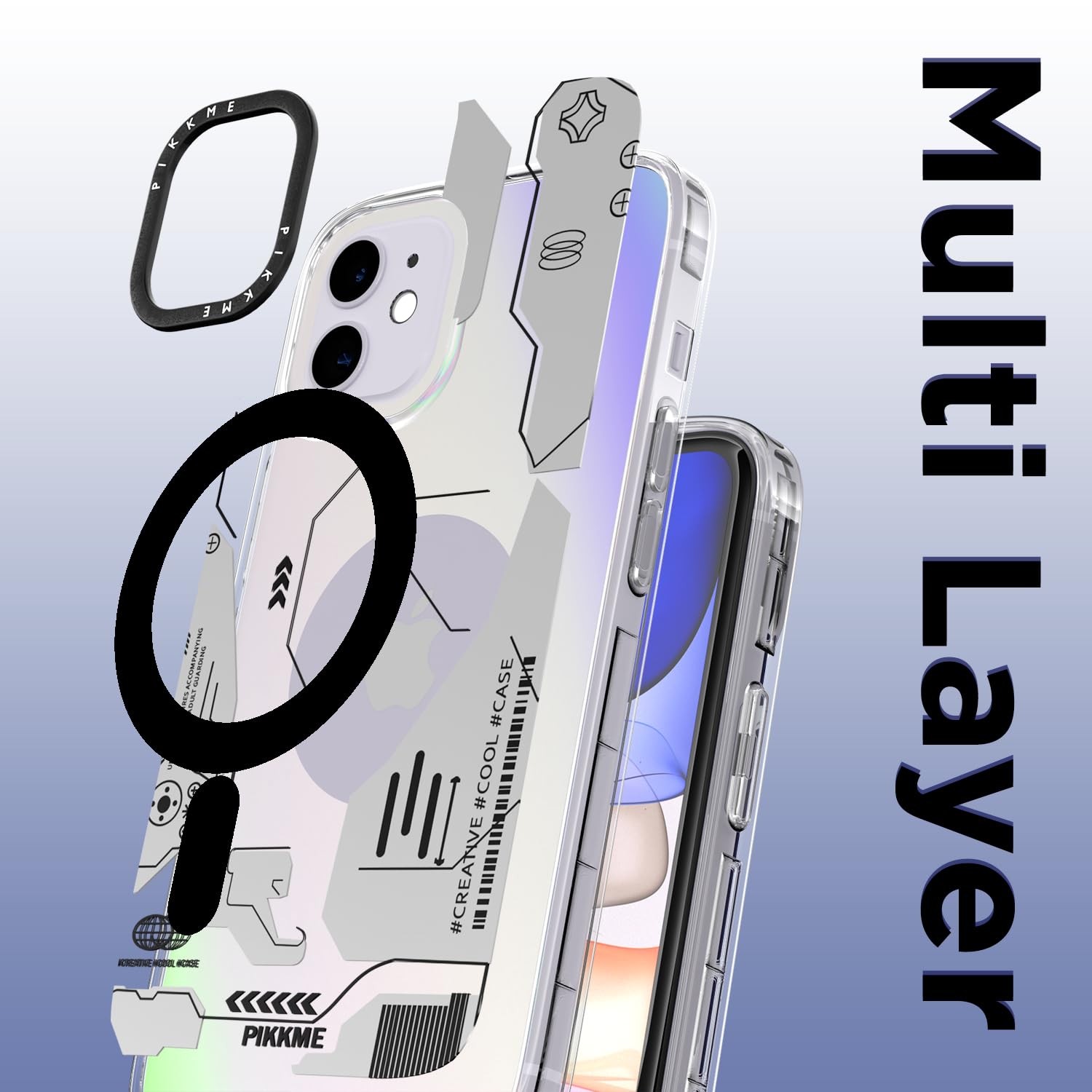Pikkme iPhone 11 Printmagsafe Back Cover (White)