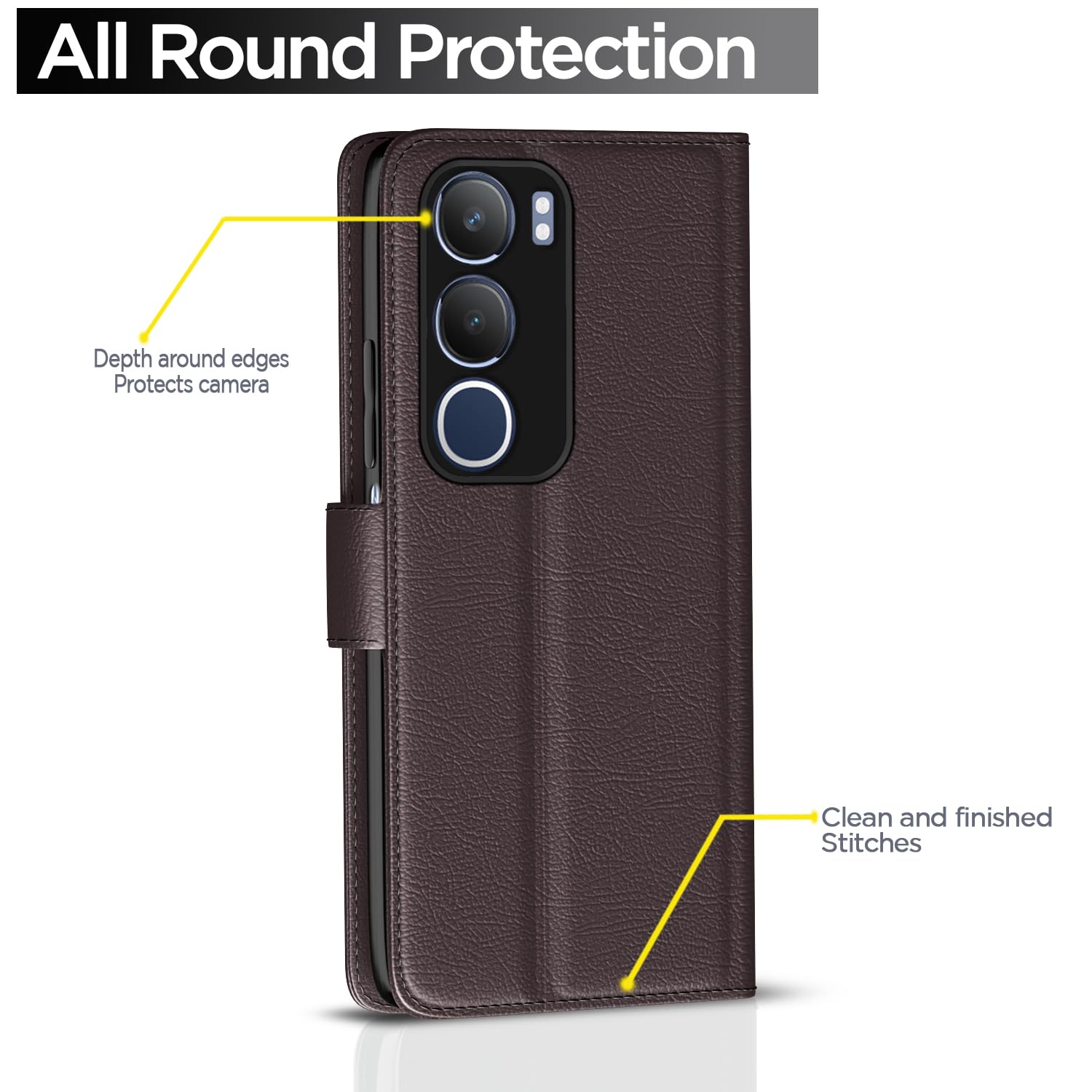 Pikkme Vivo Y19s Button coffee flip case – photo 4