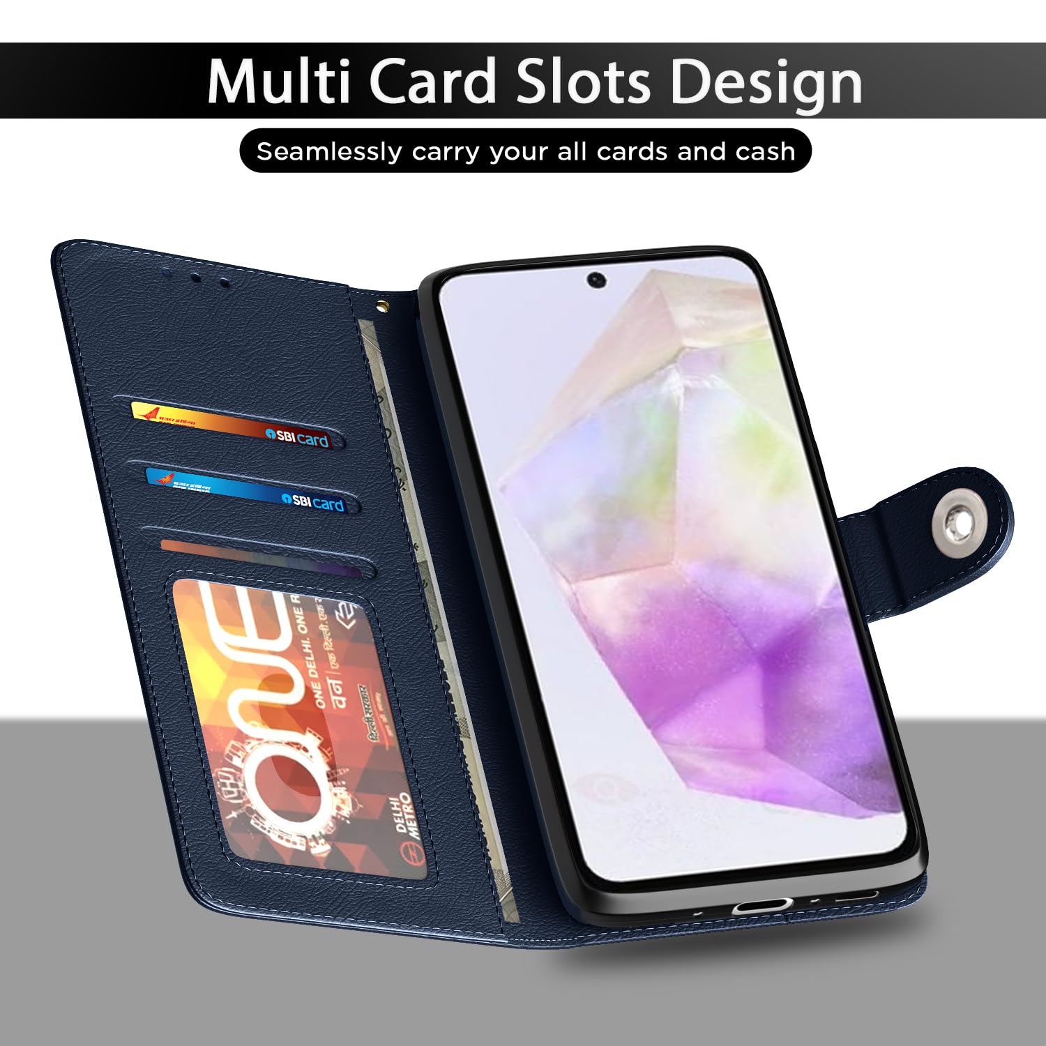 Pikkme Samsung A56 5G Button blue flip case – photo 5